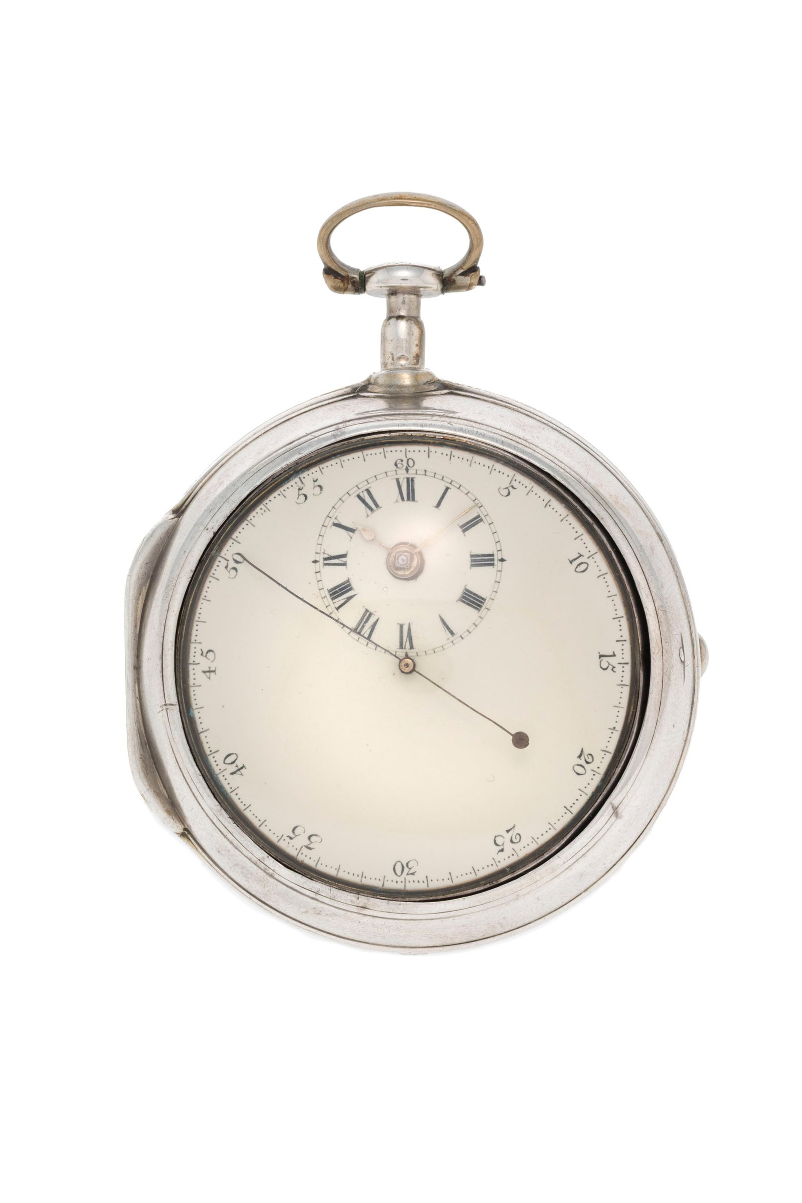 Jessop Southampton Street Strand London, montre de poche à coq et boîtier de protection en: Jessop Southampton Street Strand London, montre de poche à coq et boîtier de protection en argent avec seconde au centre, circa 1790 Mouvement: mécanique, n°1355 Boîtier: