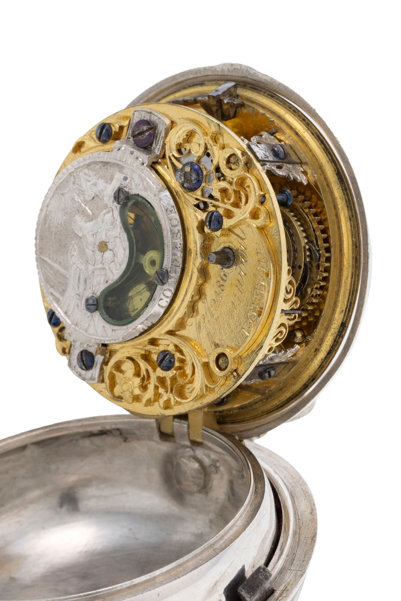 Shearwood London, montre de poche et boîtier de protection en argent avec indication de la date - 5