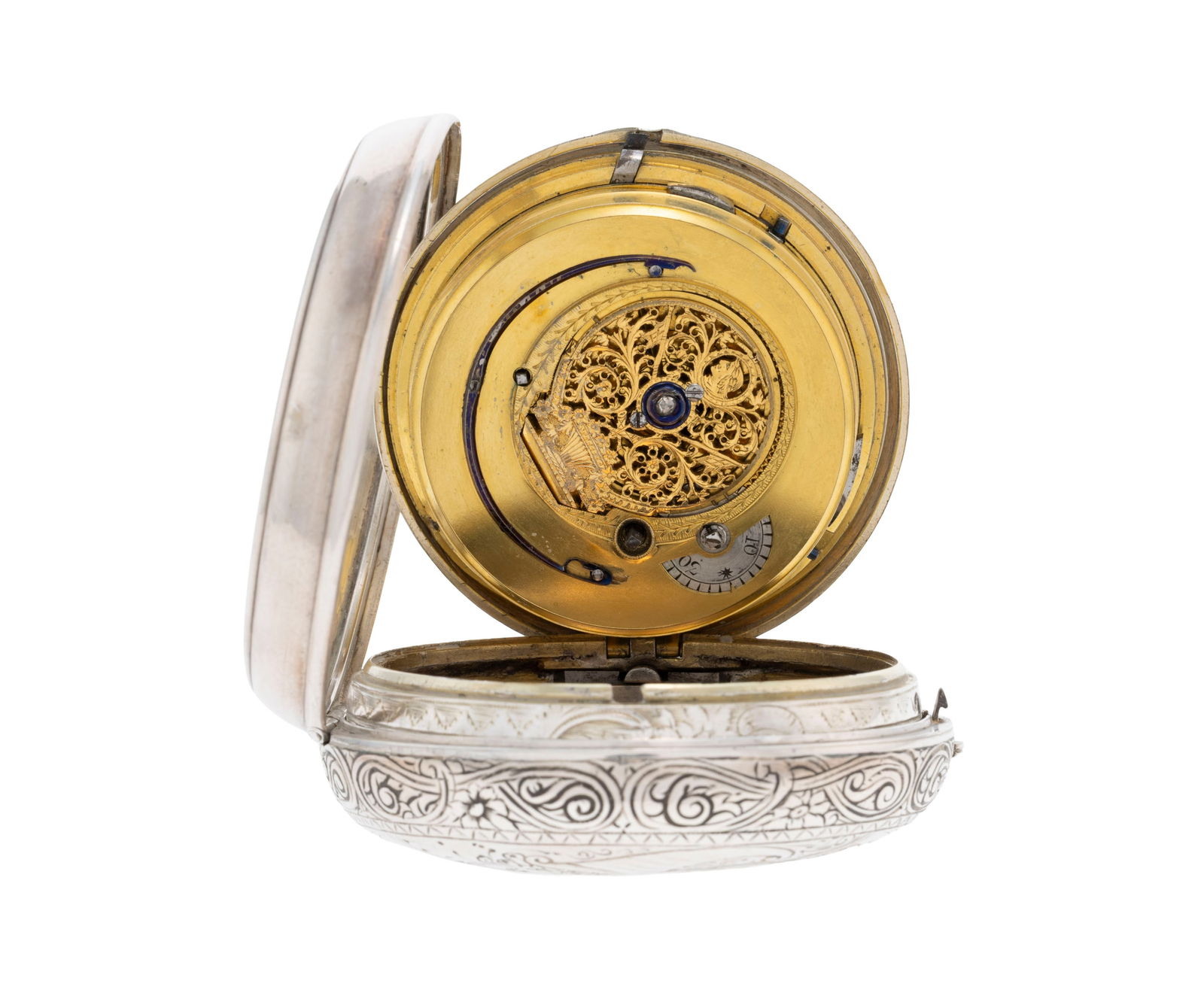 Wightwick & Moss Ludgate Street, montre de poche à coq à répétition en argent aj - 4