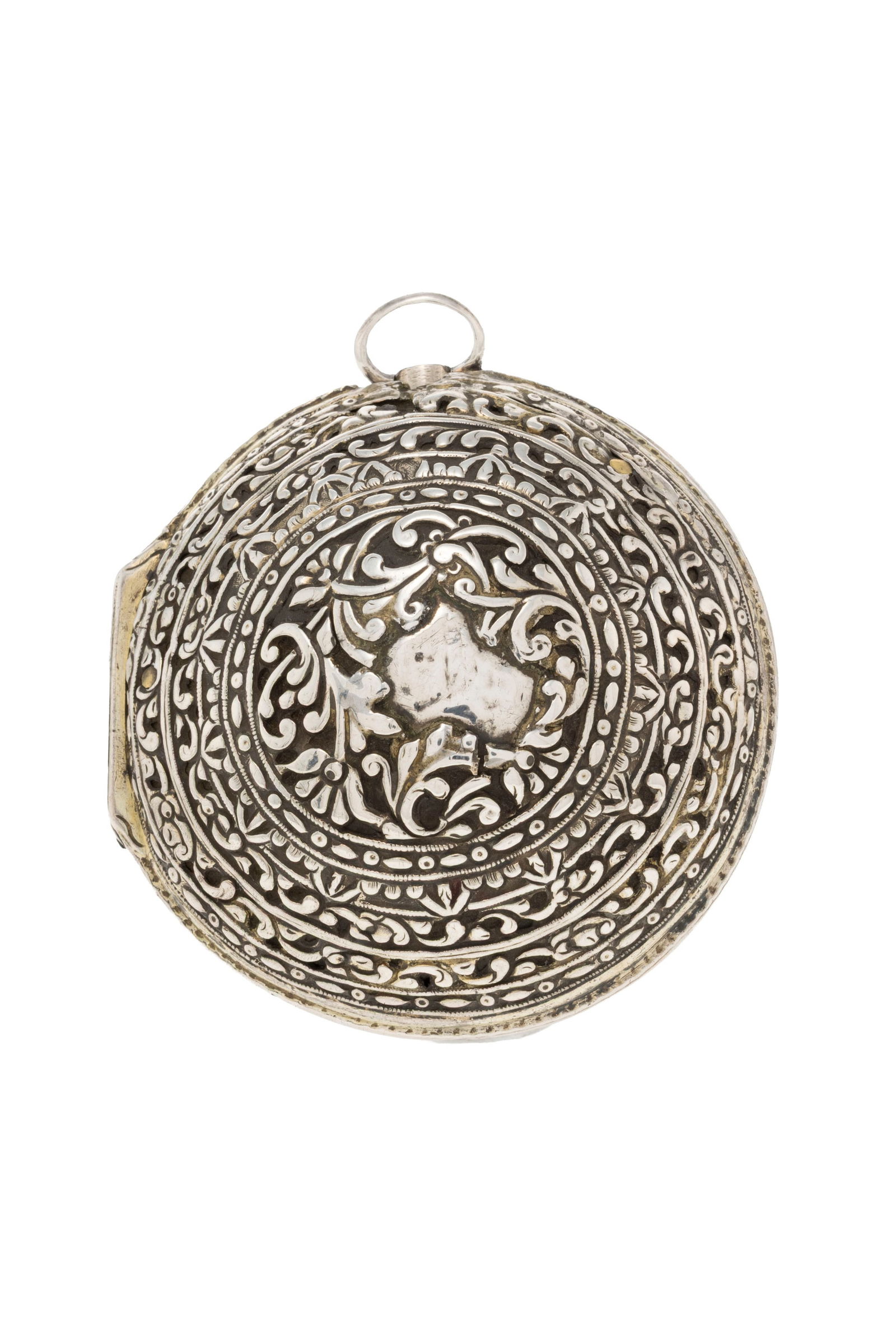 George Clarke London, montre de poche à coq en argent pour le marché turc avec trois bo: George Clarke London, montre de poche à coq en argent pour le marché turc avec trois boîtiers de protection dont un orné d'écaille de tortue, circa 1770 Mouvement: mécani