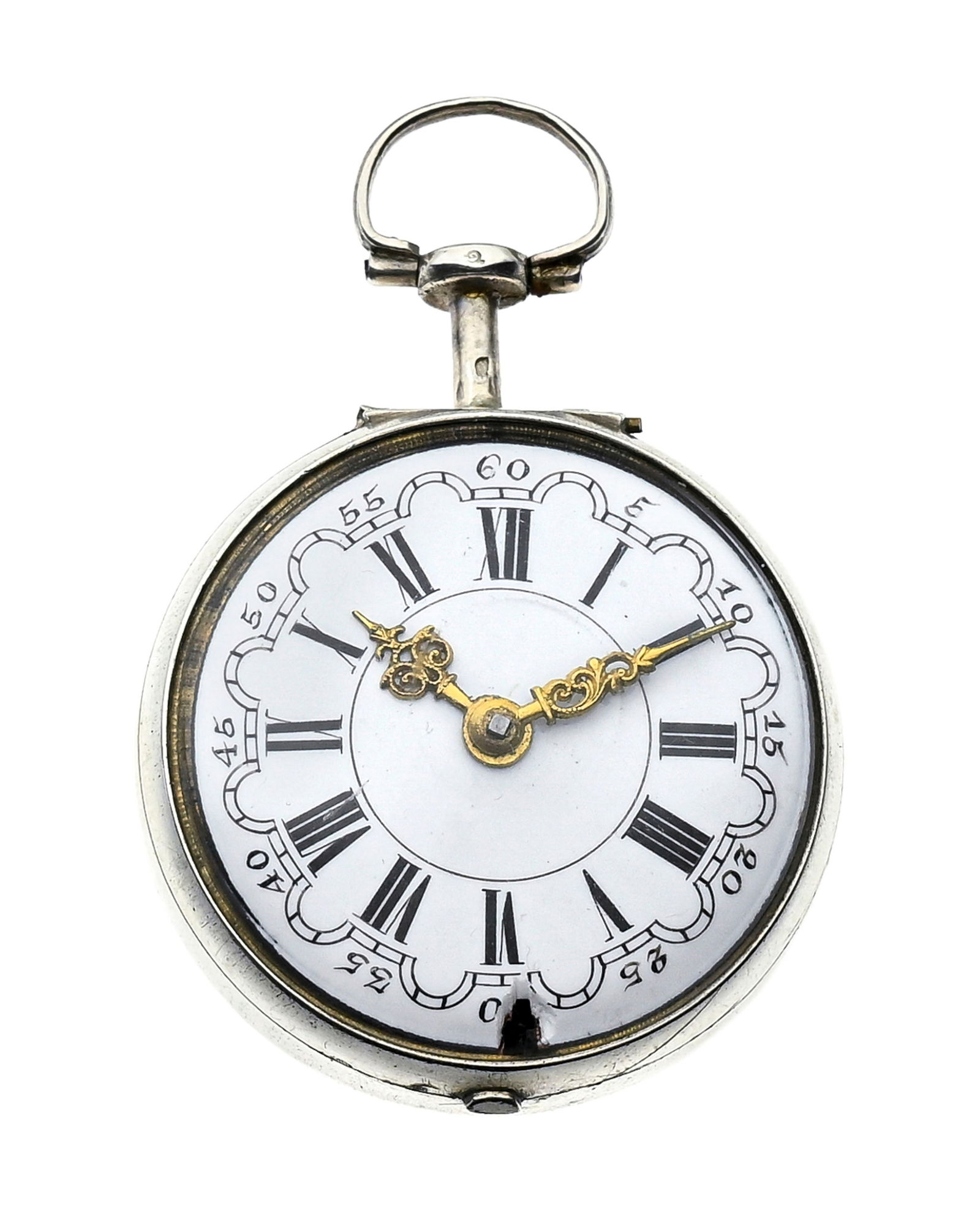 John Wilter London, montre de poche à coq en argent avec boîtier de protection en argent r - 6