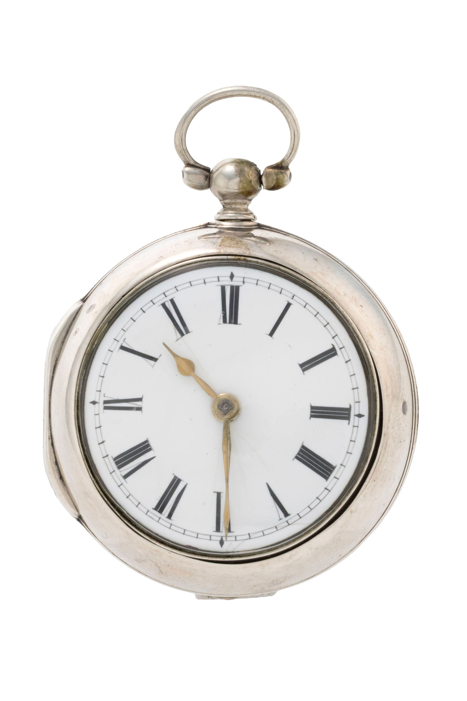 James Smith London, montre de poche à coq et boîtier de protection en argent, circa 1784 : James Smith London, montre de poche à coq et boîtier de protection en argent, circa 1784 Mouvement: mécanique, n°166 Boîtier: diam. 43 mm Boîtier de protection: diam. 50