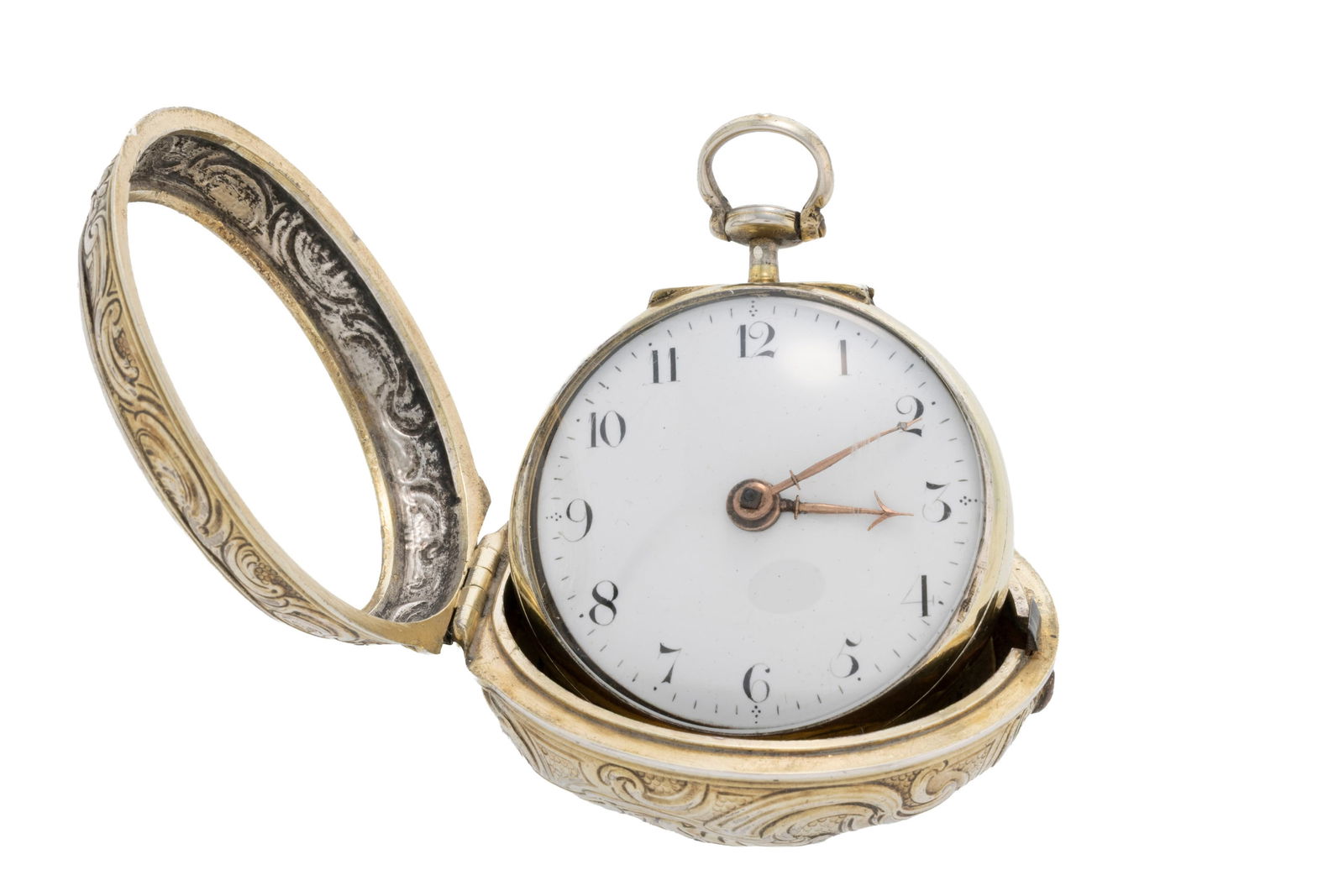 Gardner London, montre de poche à coq en vermeil avec son boîtier de protection en vermeil - 4