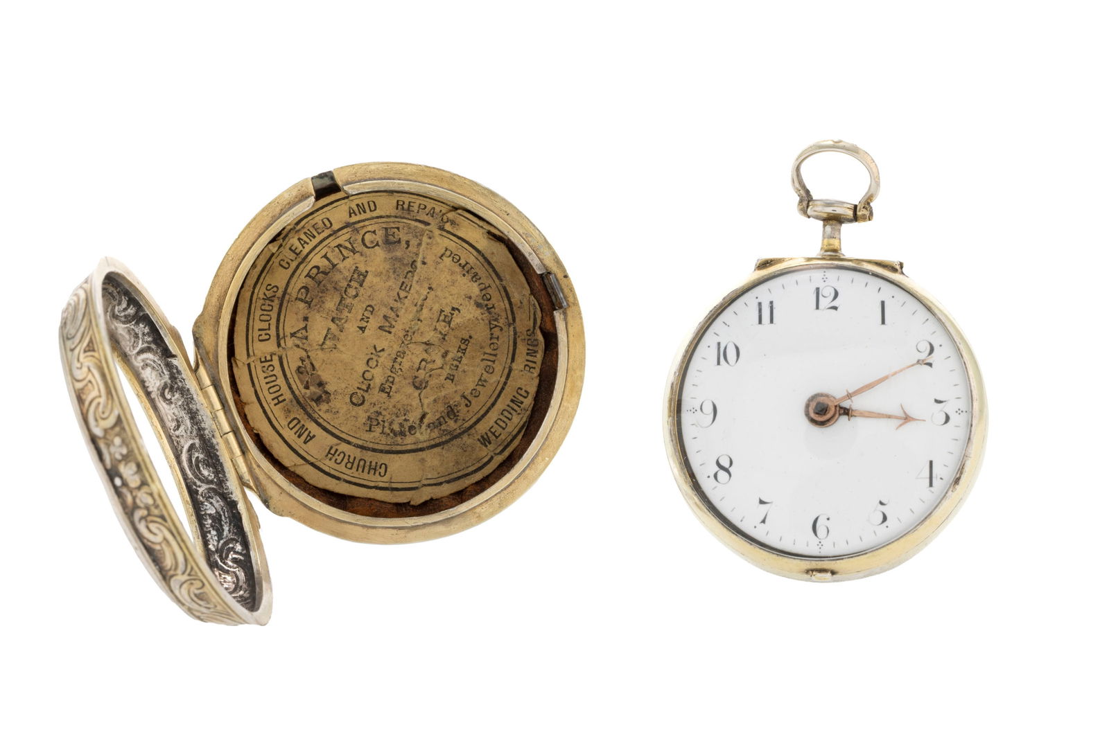 Gardner London, montre de poche à coq en vermeil avec son boîtier de protection en vermeil - 5