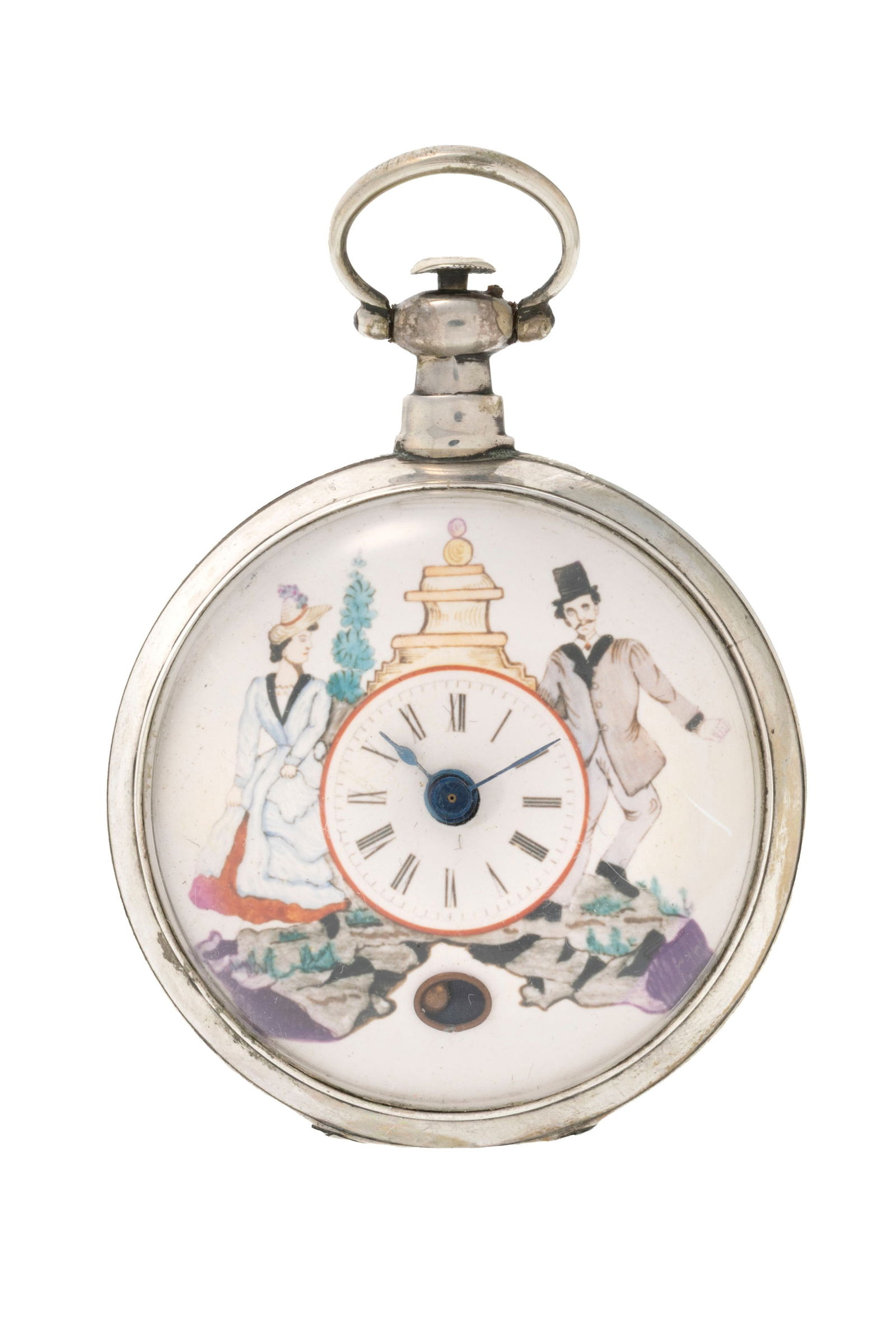 Léo Juvet pour le marché chinois, montre de poche en argent avec le mouvement entière: Léo Juvet pour le marché chinois, montre de poche en argent avec le mouvement entièrement gravé, XIXe s. Mouvement: mécanique Boîtier: n°175924, diam. 55 mm