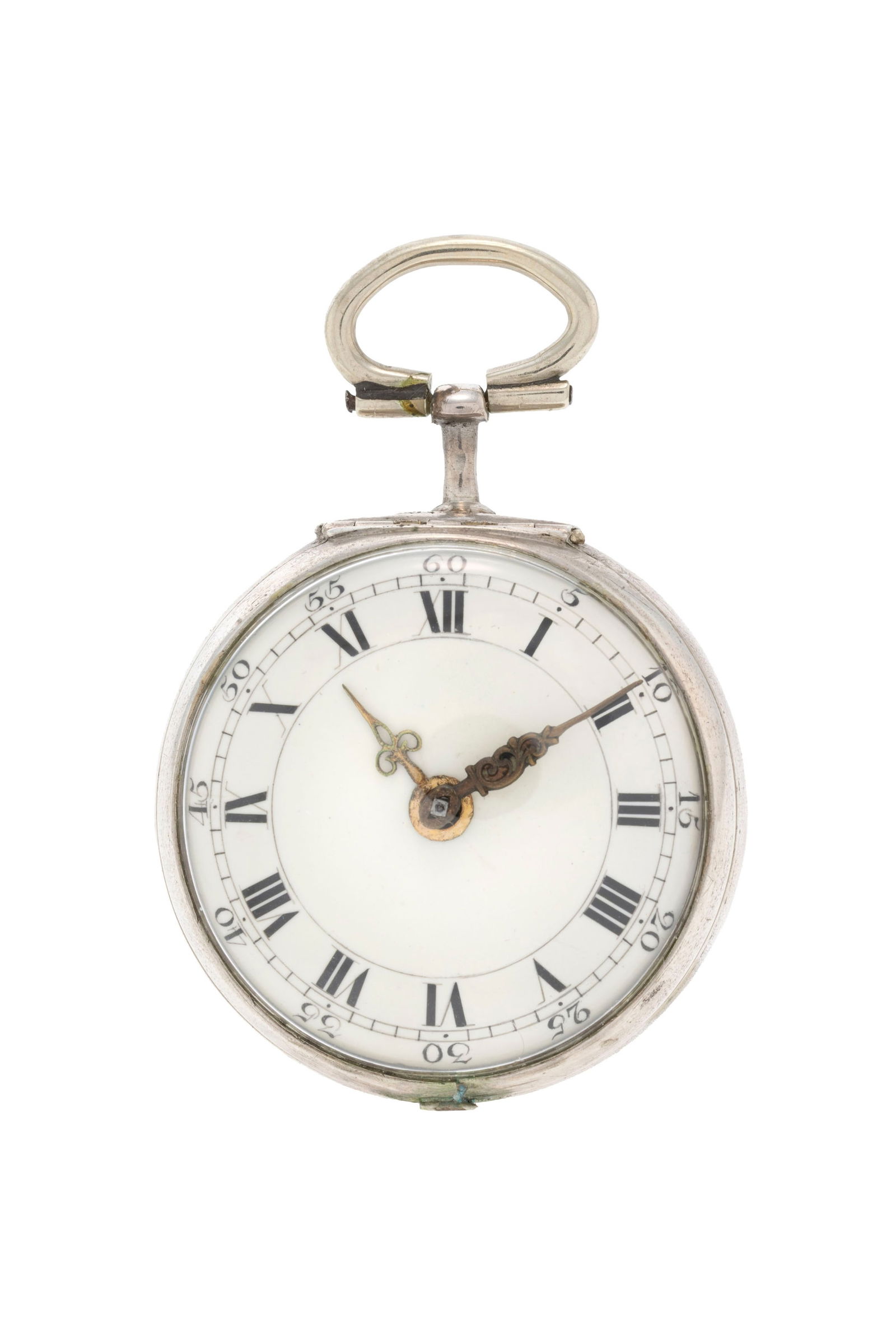 Esquivillon & De Choudens, montre de poche à coq en argent, 2ème partie XVIIIe s. Mouvem: Esquivillon & De Choudens, montre de poche à coq en argent, 2ème partie XVIIIe s. Mouvement: mécanique, n°5955 Boîtier: diam. 45 mm Signature: mouvement Condition E