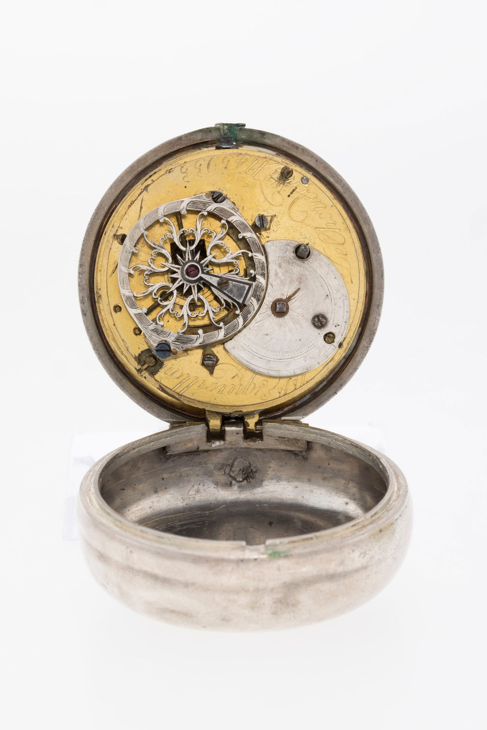 Esquivillon & De Choudens, montre de poche à coq en argent, 2ème partie XVIIIe s. Mouvem - 4