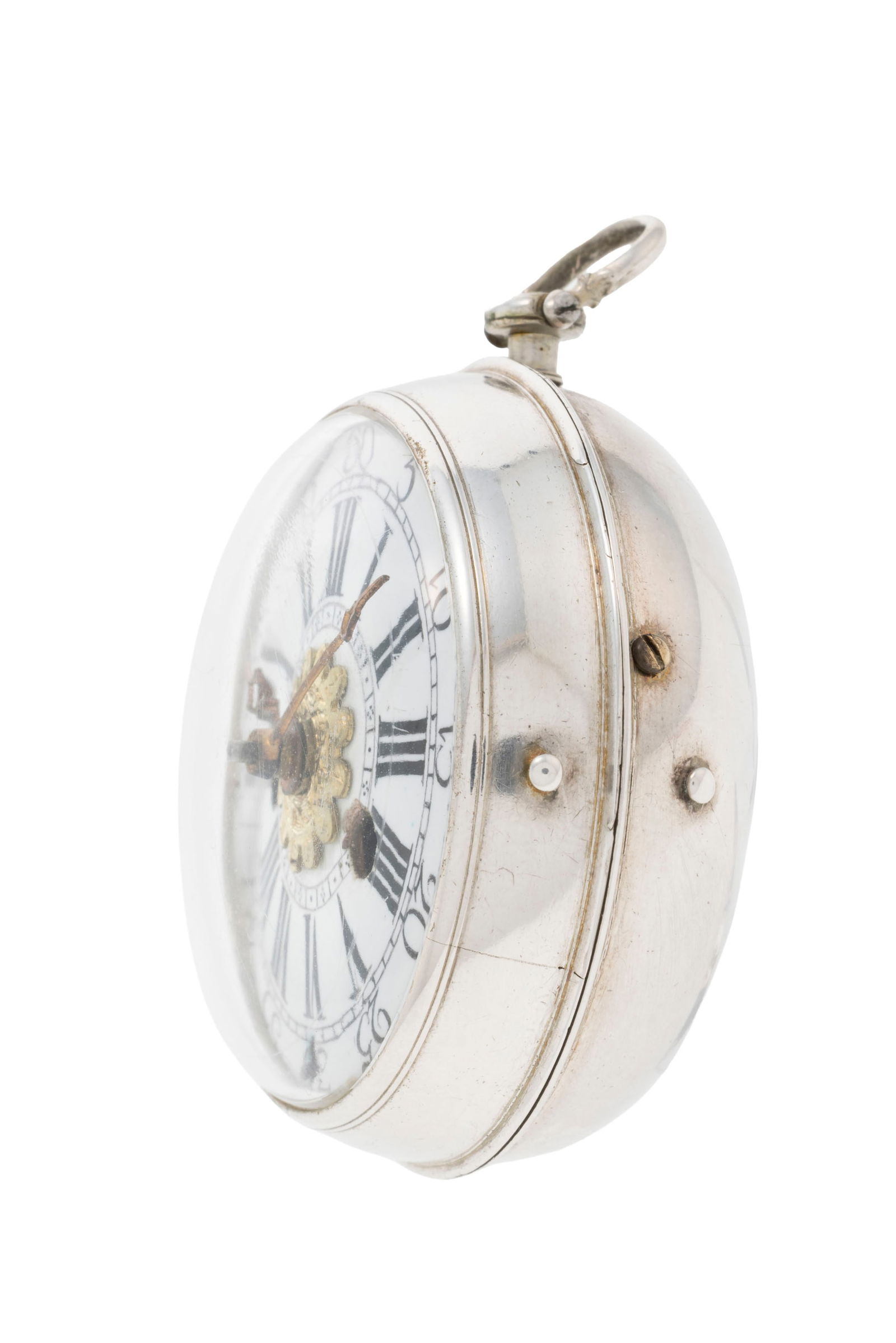 Dardennes à Paris, montre de poche à coq en argent avec alarme, XVIIIe s. Mouvement: m&# - 3