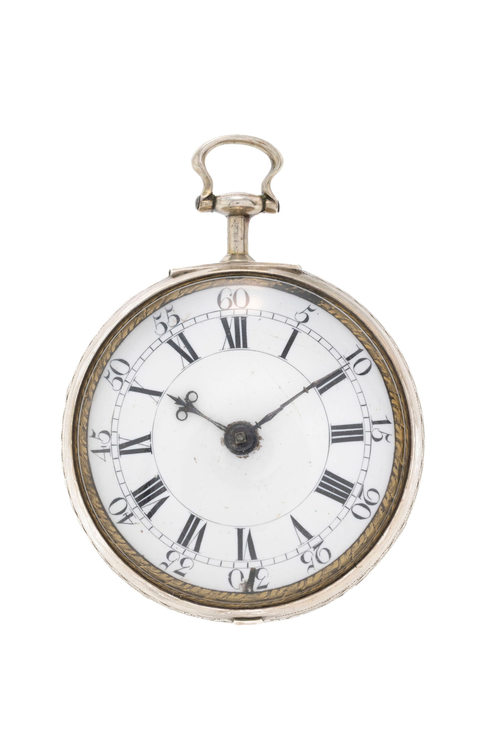 Wil. Banks Hunsworth, montre de poche à coq en argent gravé de motifs floraux avec sonneri (1 of 5)