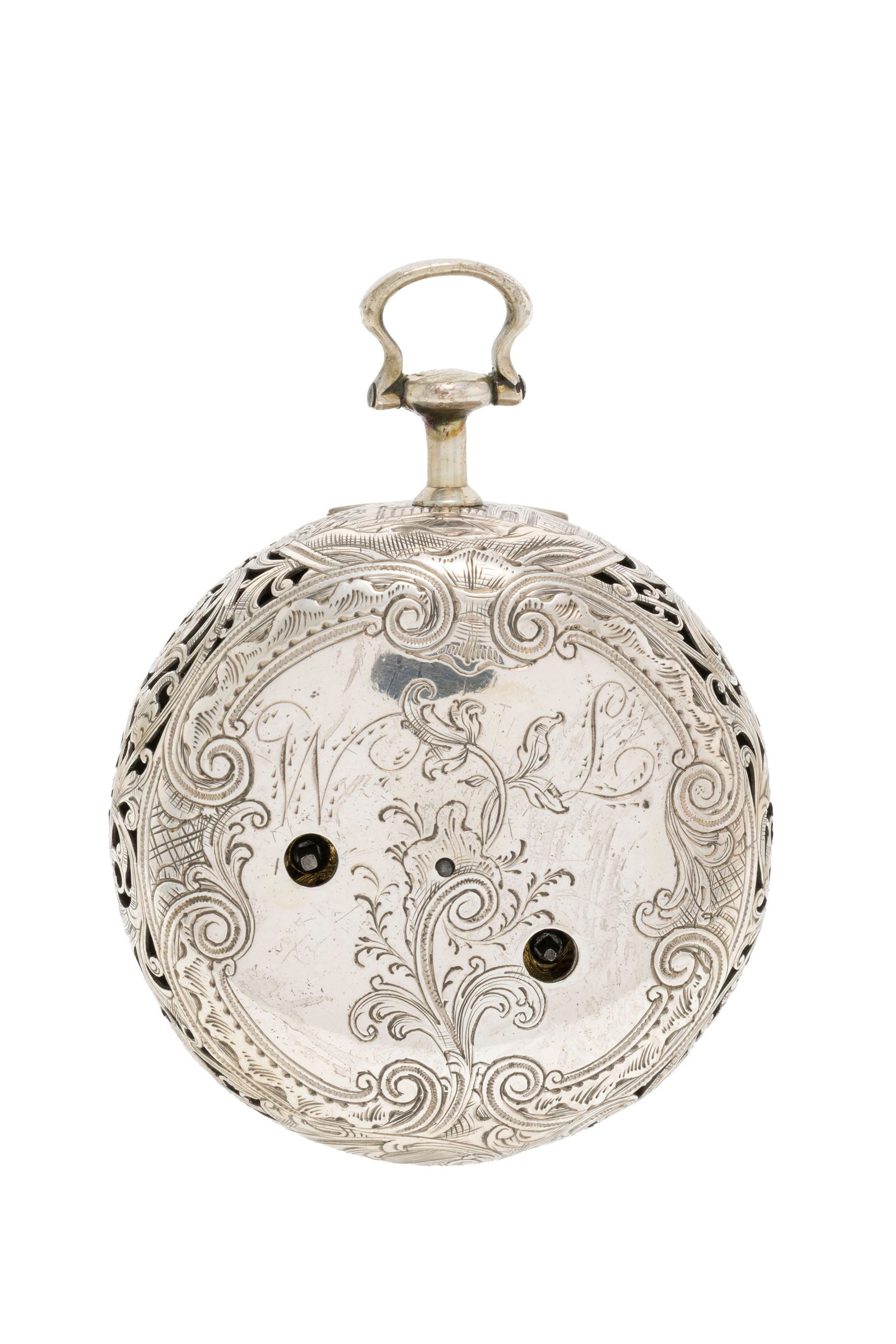 Wil. Banks Hunsworth, montre de poche à coq en argent gravé de motifs floraux avec sonneri - 3