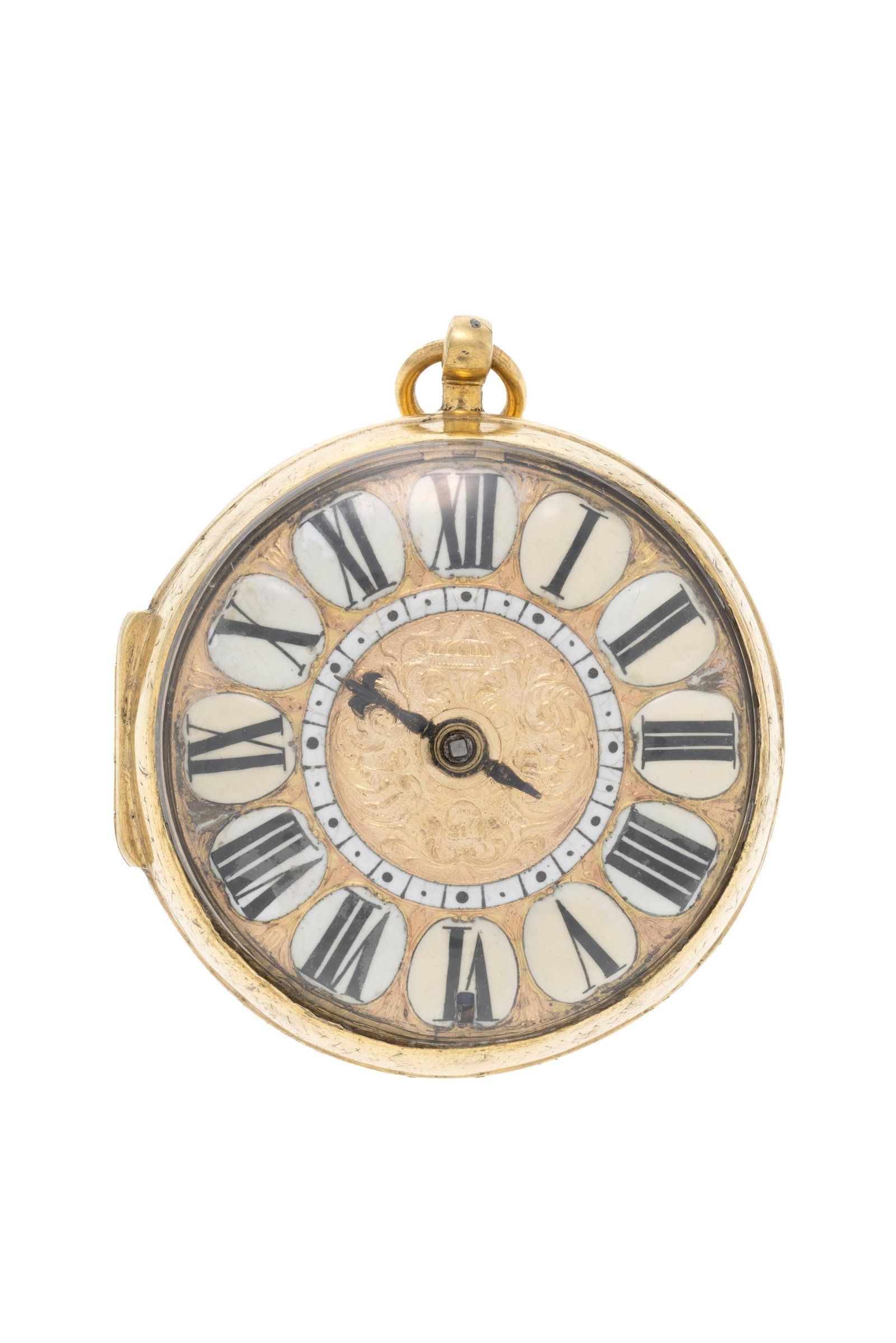 Jean Gosselin Paris, montre de poche à coq en laiton, XVIIIe s. Mouvement: mécanique, n&: Jean Gosselin Paris, montre de poche à coq en laiton, XVIIIe s. Mouvement: mécanique, n°1718 Boîtier: diam. 57 mm Signature: mouvement Condition Etat général: Moye