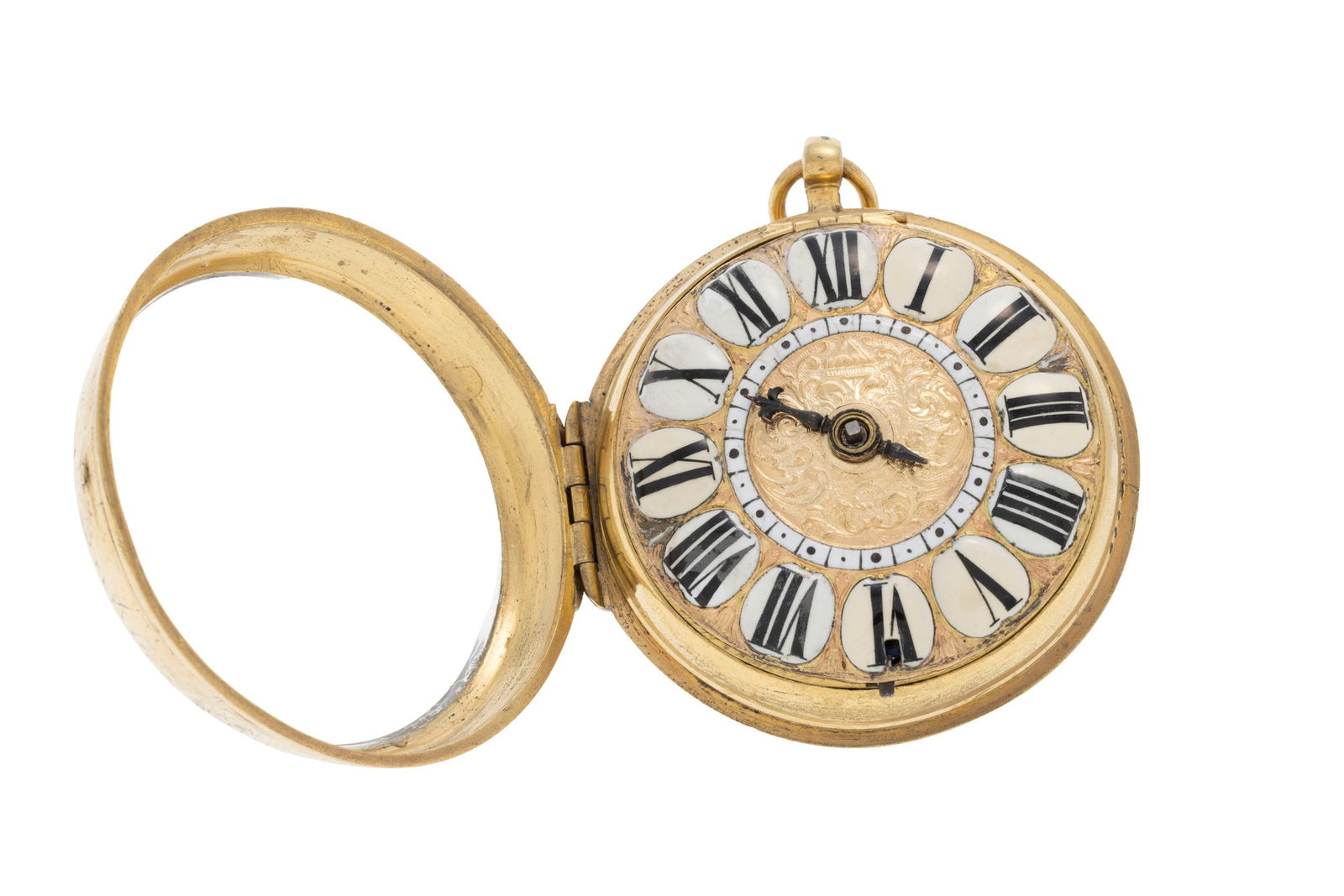 Jean Gosselin Paris, montre de poche à coq en laiton, XVIIIe s. Mouvement: mécanique, n& - 2