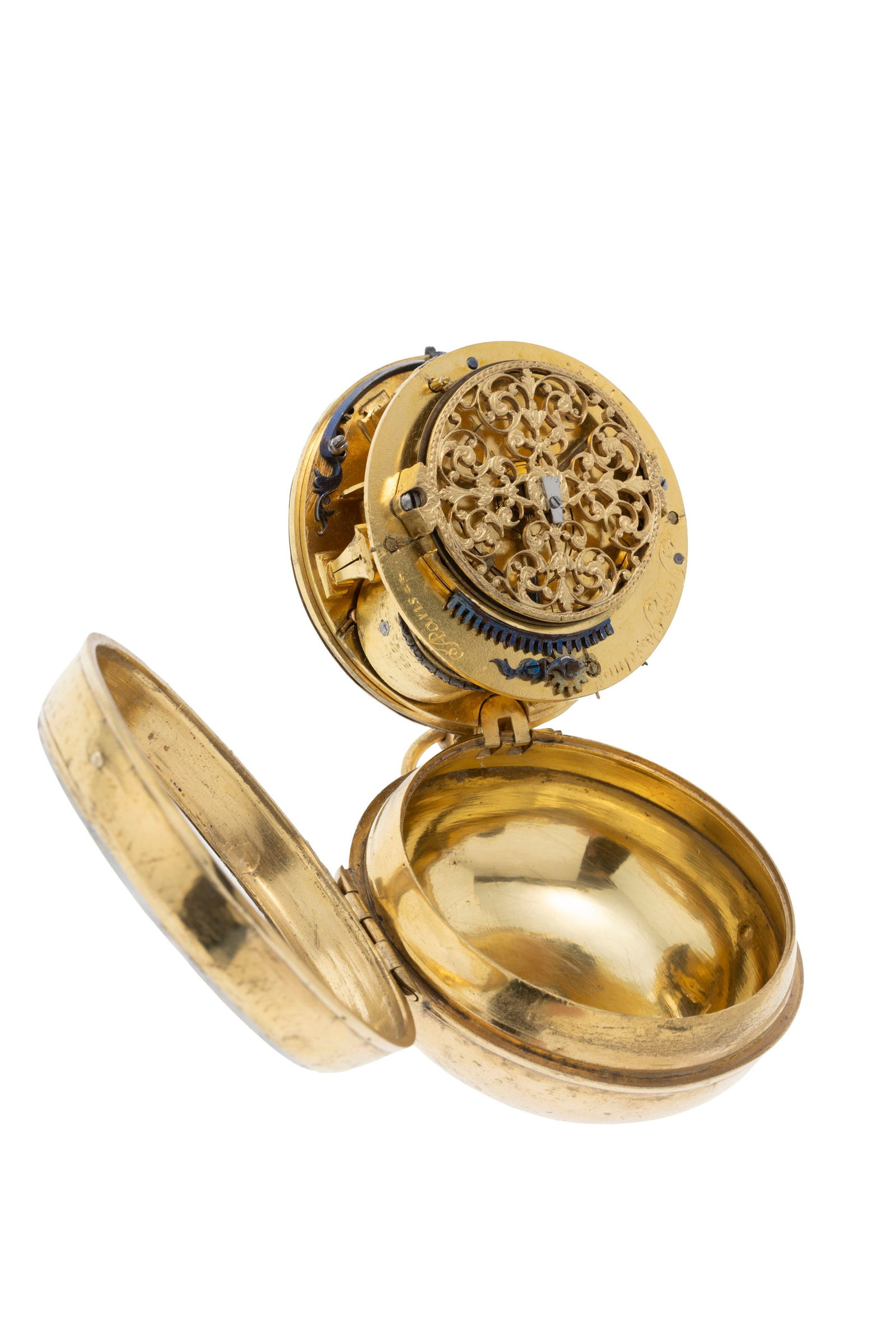Jean Gosselin Paris, montre de poche à coq en laiton, XVIIIe s. Mouvement: mécanique, n& - 6