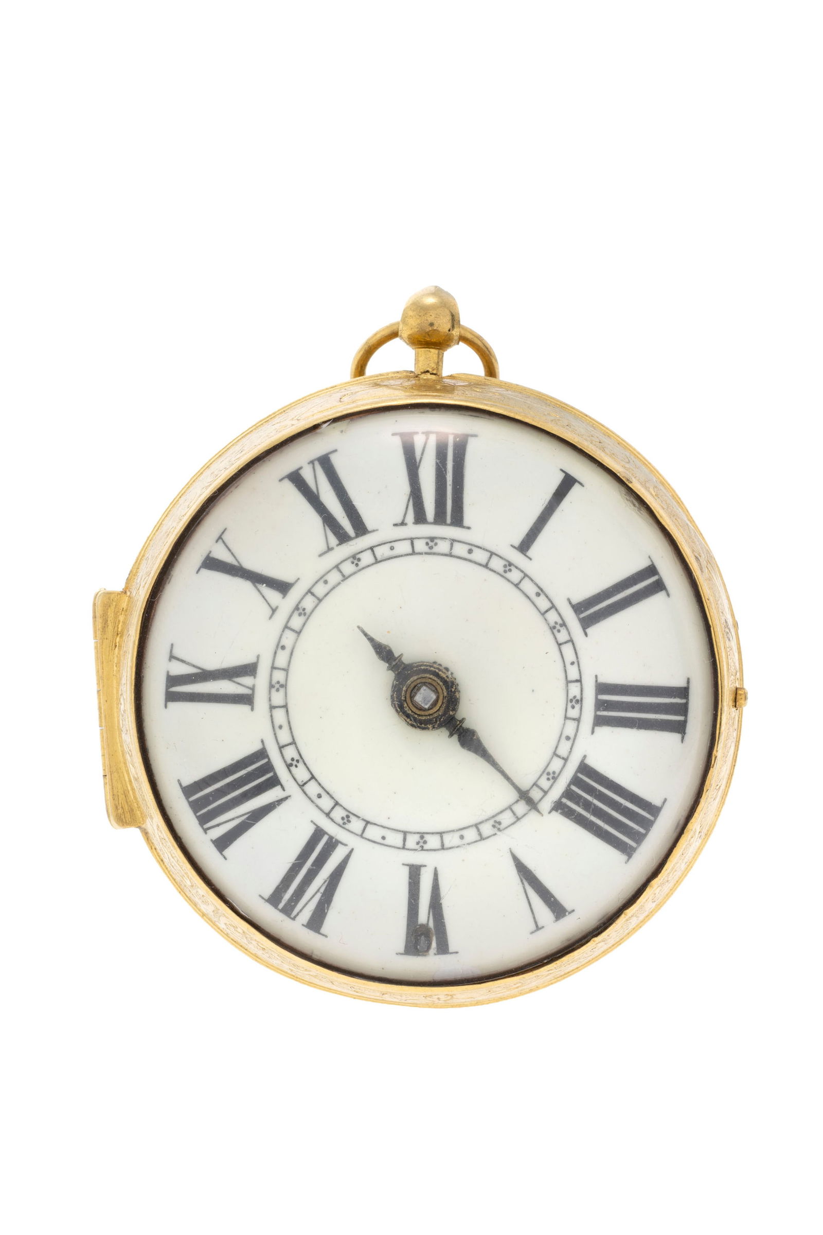 Jean Hommet à Paris, montre de poche à coq en laiton gravé, fin XVIIe, début XVI (1 of 4)