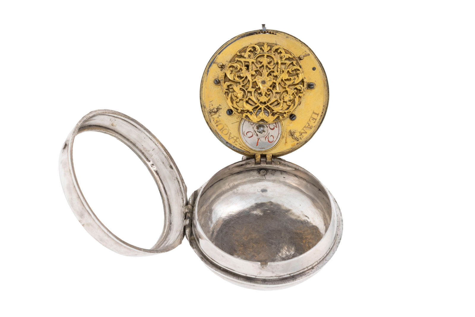 Bellenoit à Lons-Le-Saunier et Jean Jaquet, montre de poche à coq en argent, fin XVIIIe s. - 4