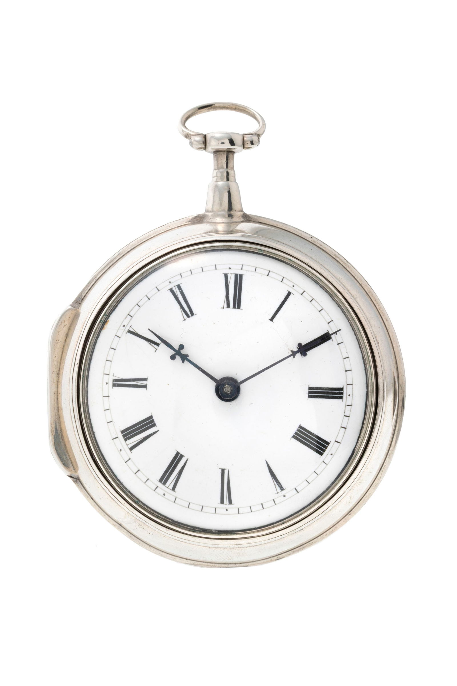 Montre de poche et boîtier de protection en argent, XIXe s. Mouvement: mécanique Bo (1 of 6)