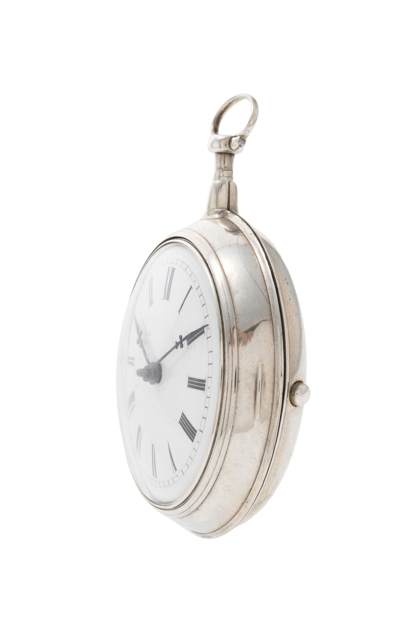 Montre de poche et boîtier de protection en argent, XIXe s. Mouvement: mécanique Bo - 3