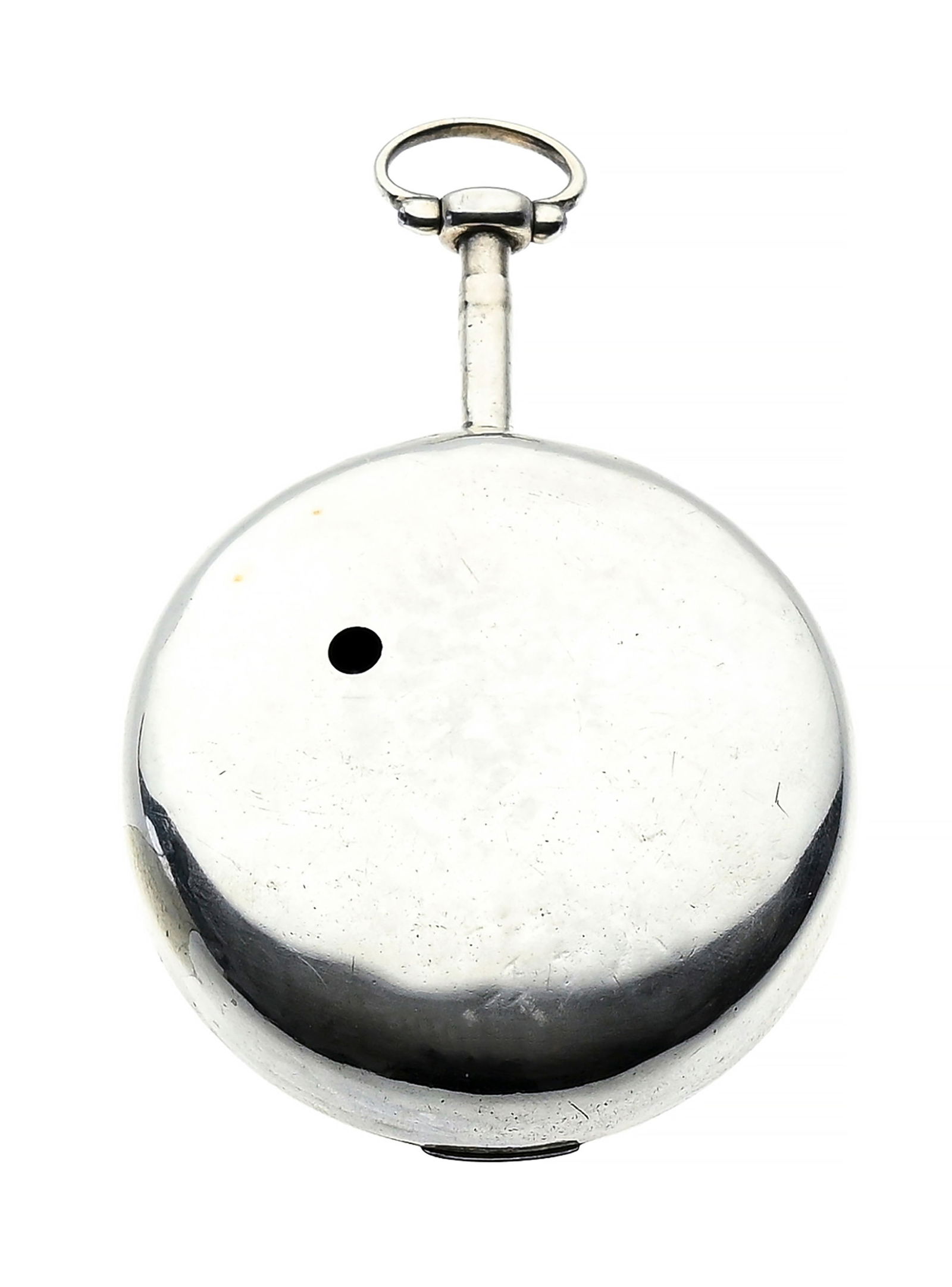 Montre de poche et boîtier de protection en argent, XIXe s. Mouvement: mécanique Bo - 6