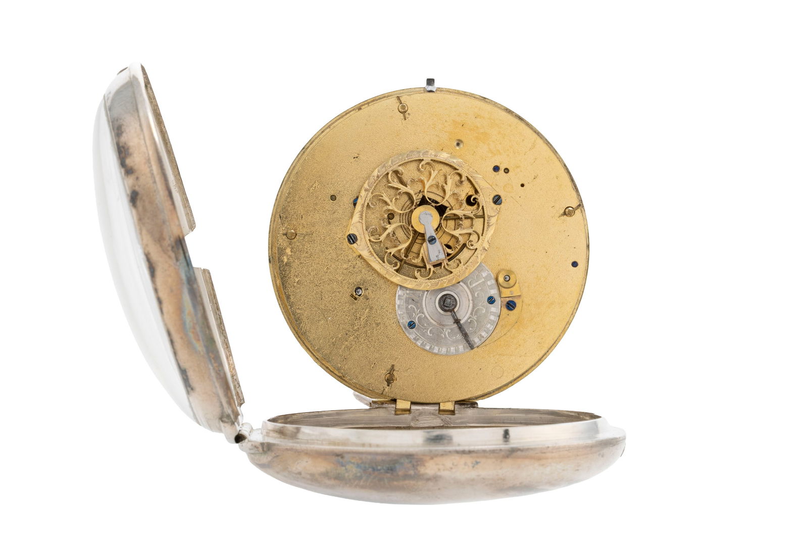 Montre de poche à coq en argent avec indication de la date, fin XVIIIe s. début XIXe s.  - 2