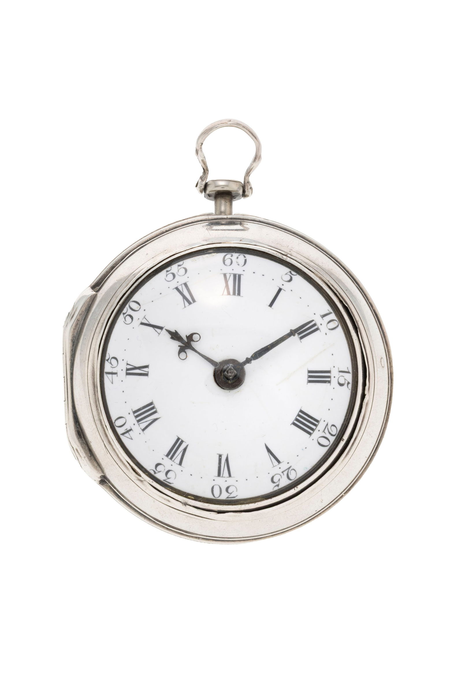 Moreland, montre de poche à coq avec boîtier de protection en argent, circa 1773 Mouveme: Moreland, montre de poche à coq avec boîtier de protection en argent, circa 1773 Mouvement: mécanique Boîtier: diam. 41 mm Boîtier de protection: diam. 49 mm Signature: mouvem