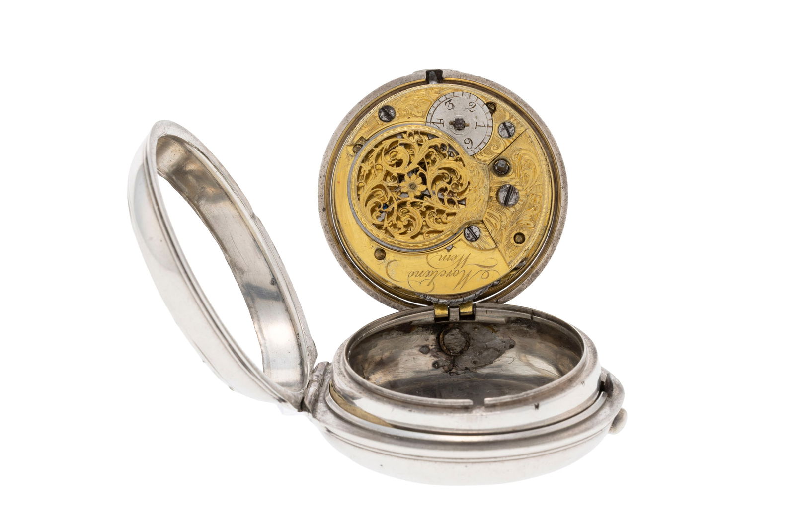 Moreland, montre de poche à coq avec boîtier de protection en argent, circa 1773 Mouveme - 4
