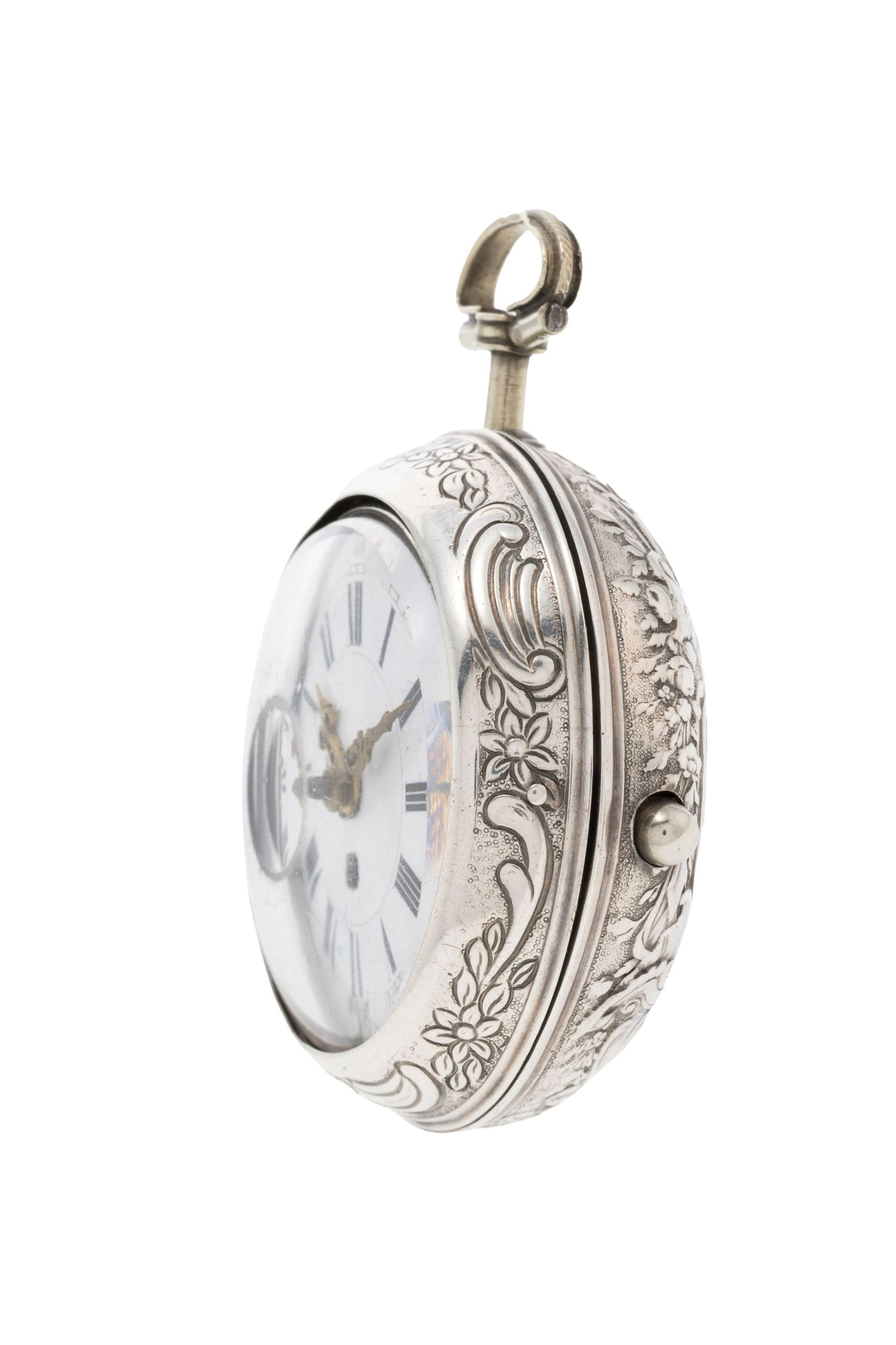 Girard Amsterdam, montre de poche à coq en argent avec indication de la date, boîtier de p - 2