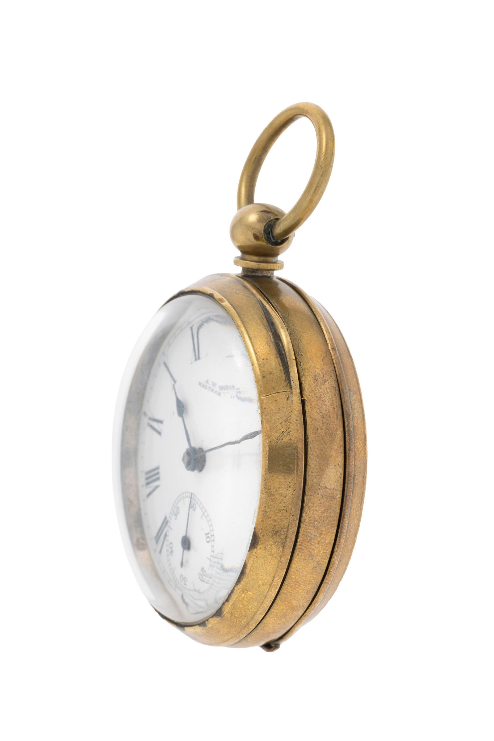 A.W.W. Co. Waltham Mass., montre de poche petite seconde probablement en laiton et nickel, circa 192 - 3