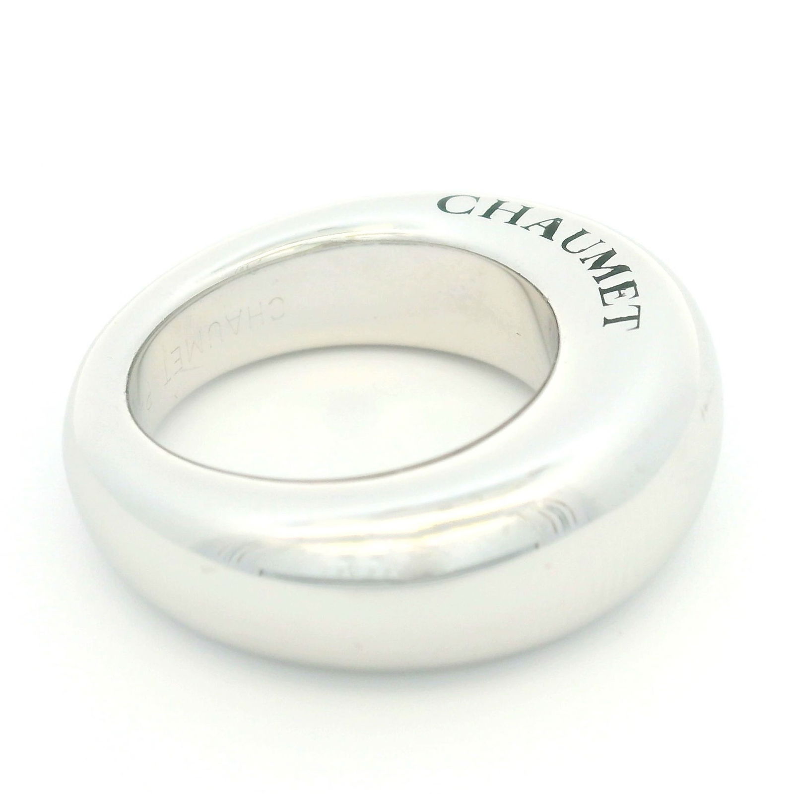 Chaumet, bague jonc or gris 750, signée, numérotée 881645, doigt 53-13, 12g - 2