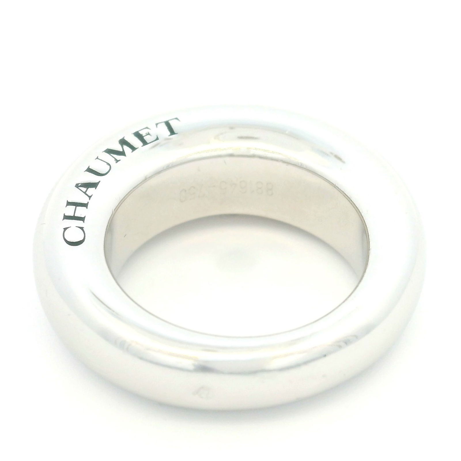 Chaumet, bague jonc or gris 750, signée, numérotée 881645, doigt 53-13, 12g - 3
