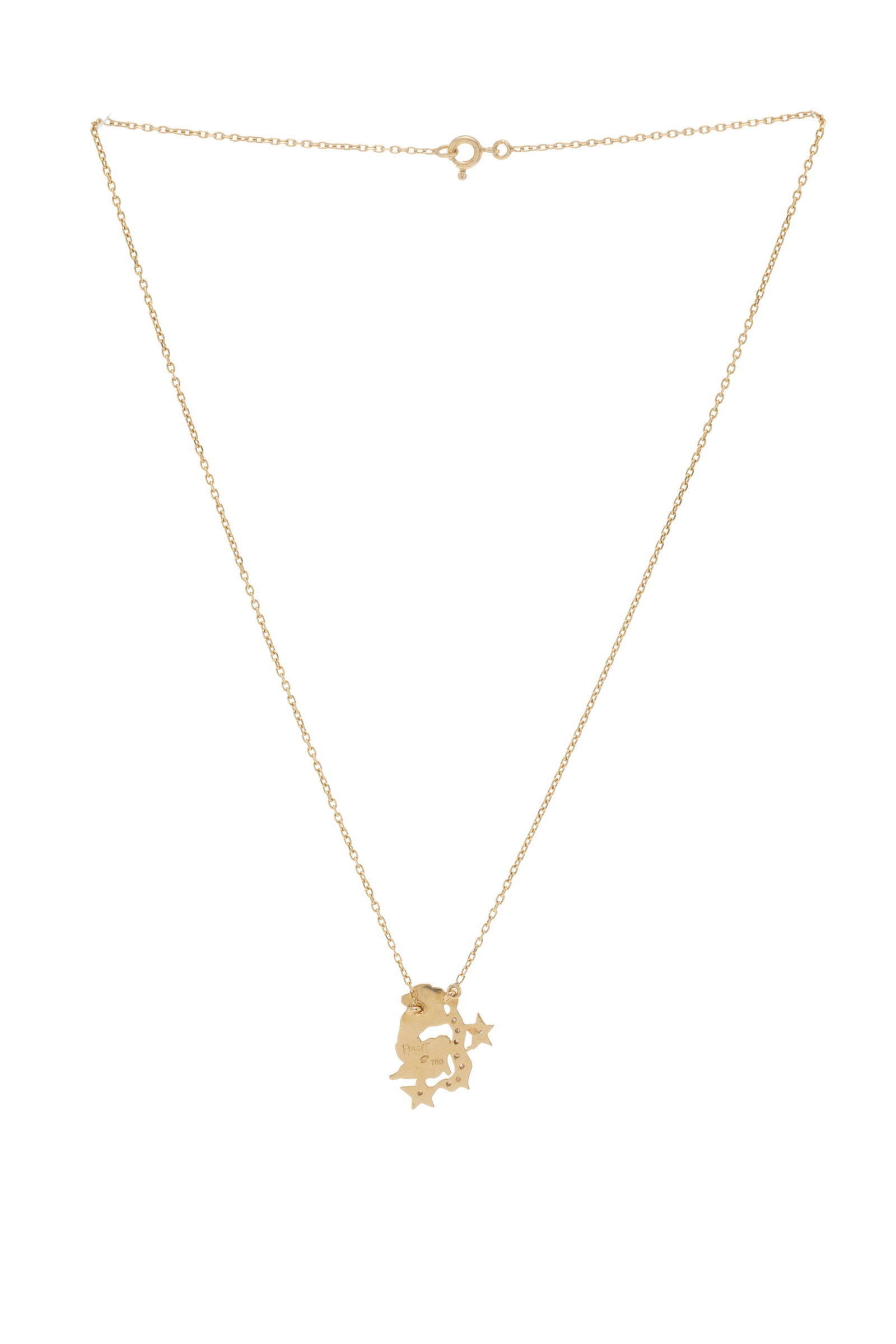 Piaget, collier or 750 à maille forçat retenant un centre signe du zodiaque Verseau serti  - 3