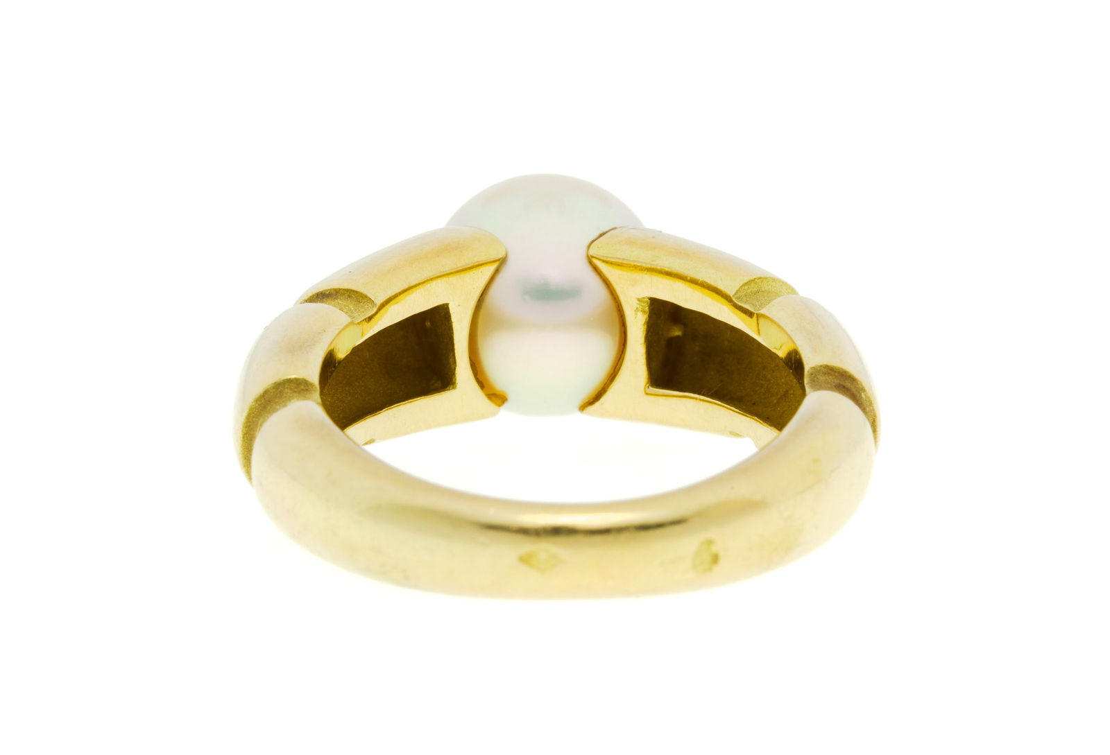 Mauboussin, bague or 750 poli et sablé ornée d'une perle de culture blanche, signée,  - 3