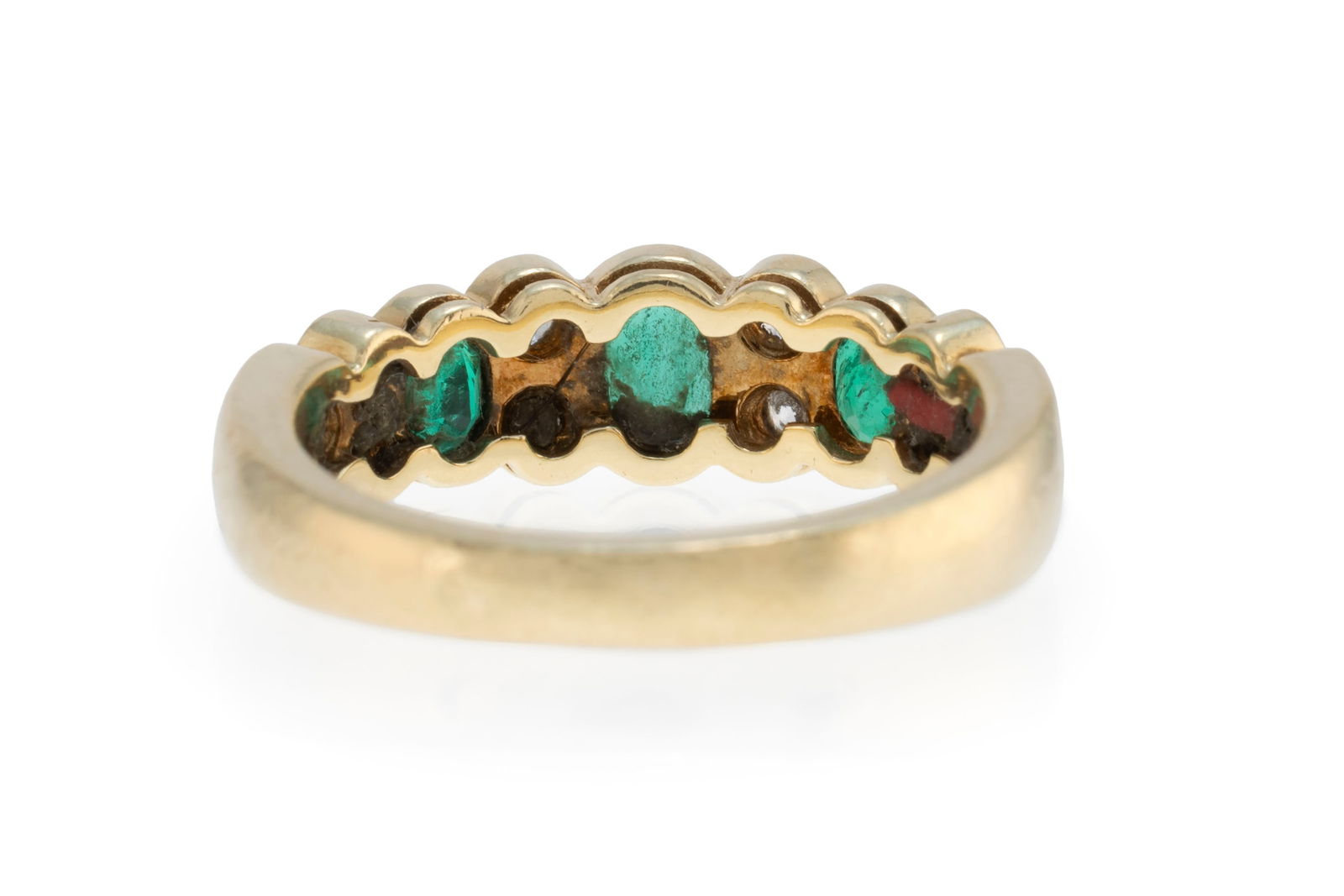 Van Cleef & Arpels, bague or 750 sertie de trois émeraudes ovales alternées de diamants ta - 3