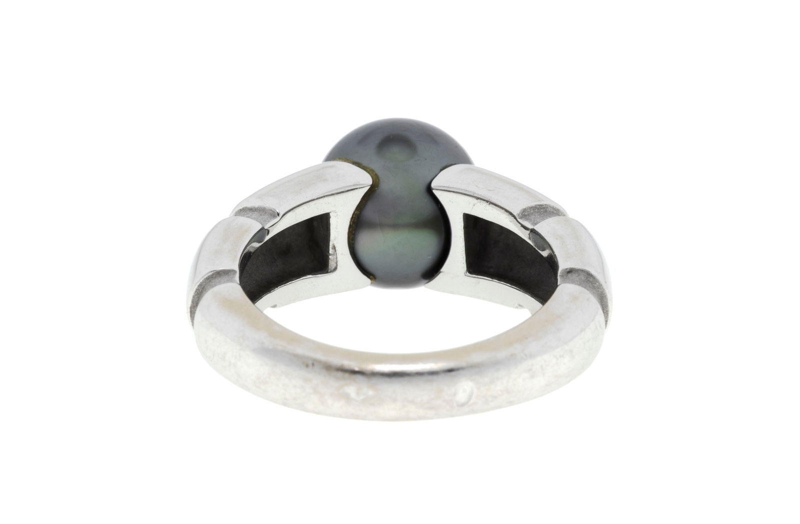 Mauboussin, bague or gris 750 poli et sablé ornée d'une perle de culture grise, signé - 3