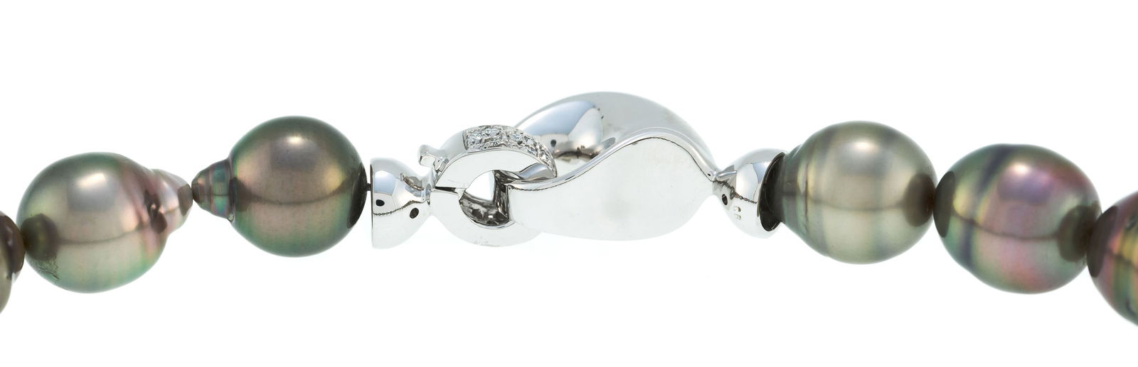 Bucherer, collier 1 rang de perles de culture baroques de Tahiti (diam. 11.4 - 15.8 mm), fermoir en  - 3