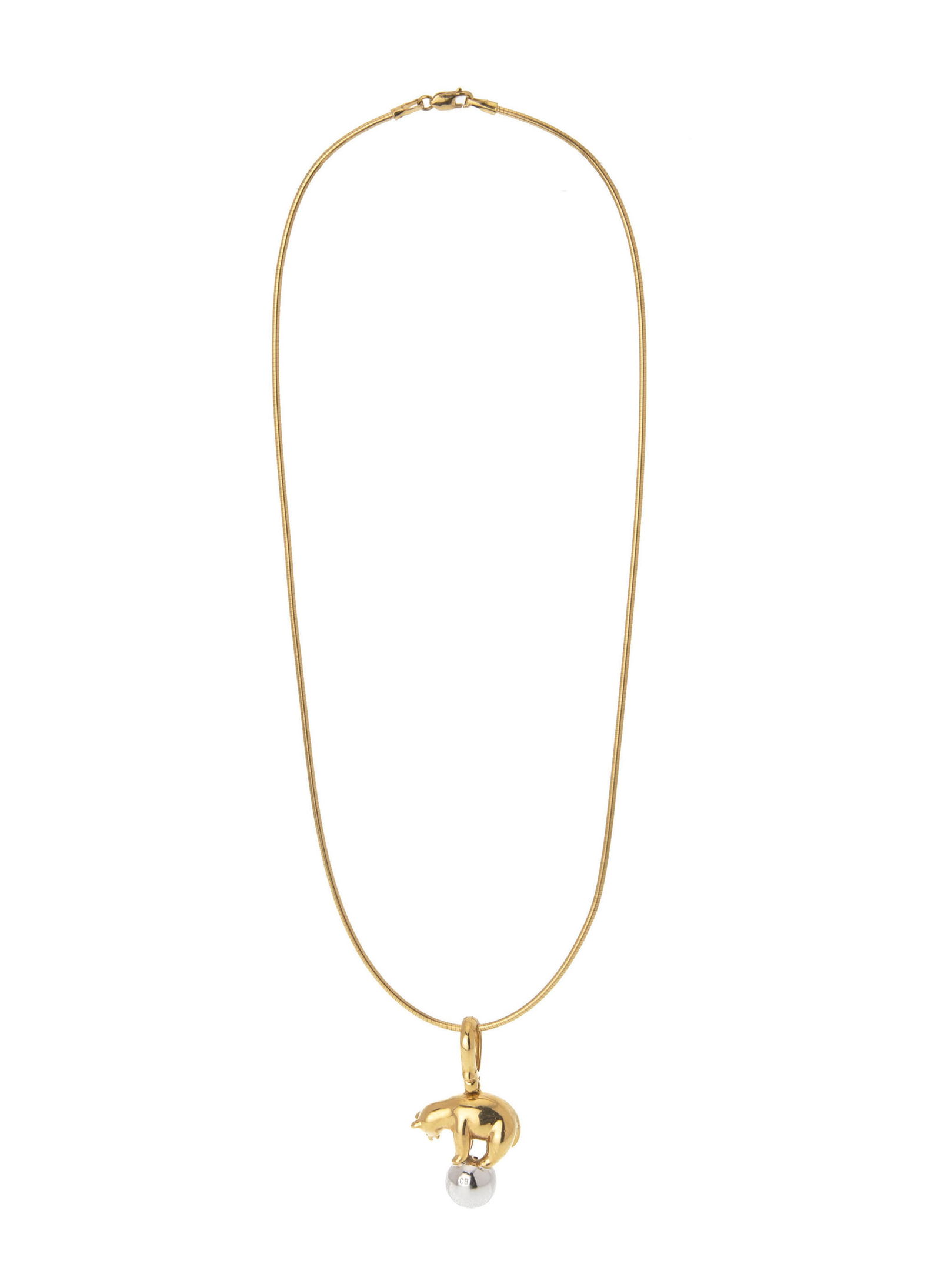 Bucherer, pendentif 2 ors 750 figurant un ours jouant sur sa balle sertie de diamants taille brillan - 3