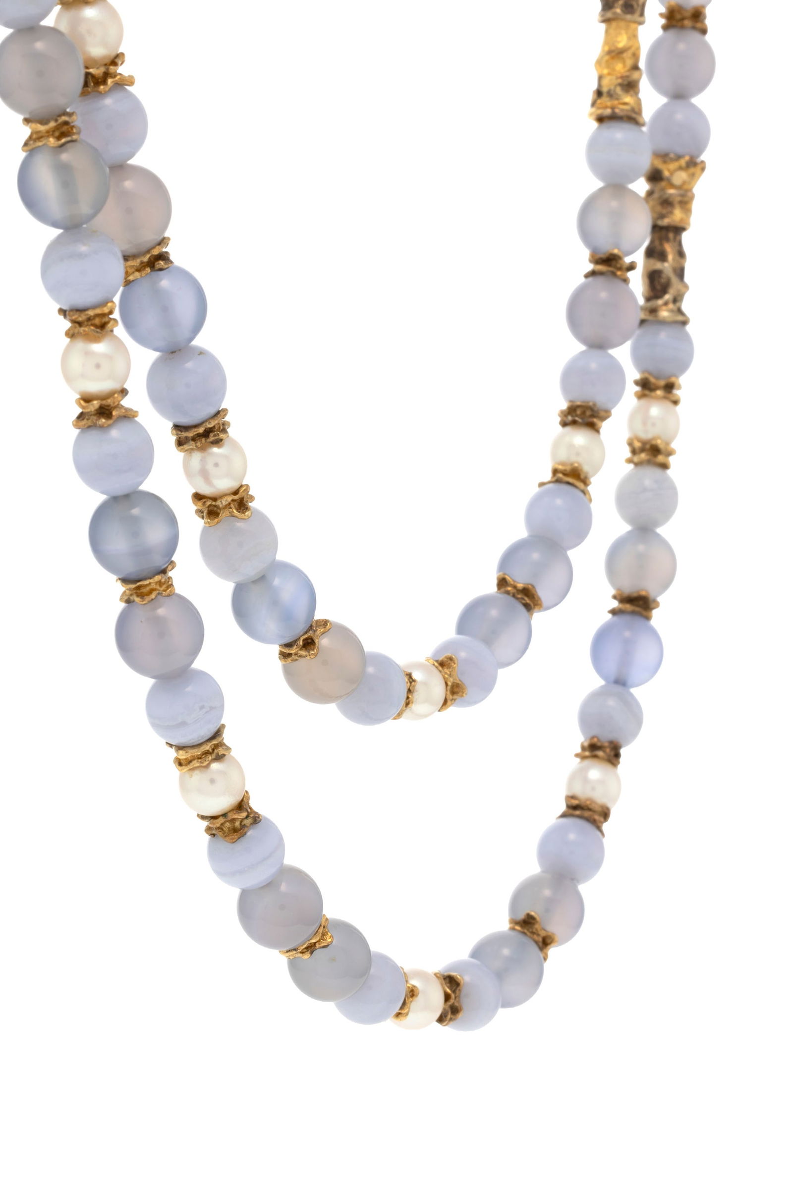 Gilbert Albert, lot de 2 colliers pouvant former un sautoir composés de billes de cornaline, d' - 2