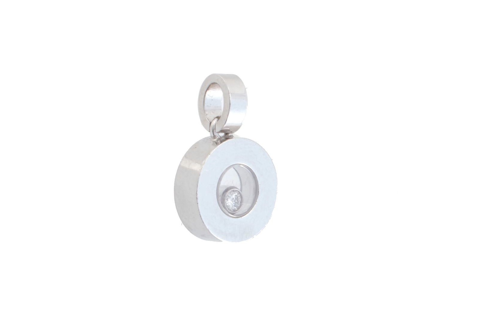 Chopard, Happy Diamonds, pendentif or gris 750 retenant un diamant mobile entre deux plaques de verr - 2
