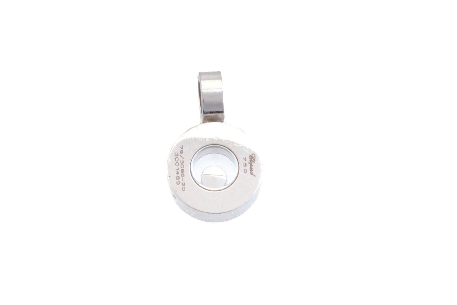 Chopard, Happy Diamonds, pendentif or gris 750 retenant un diamant mobile entre deux plaques de verr - 3