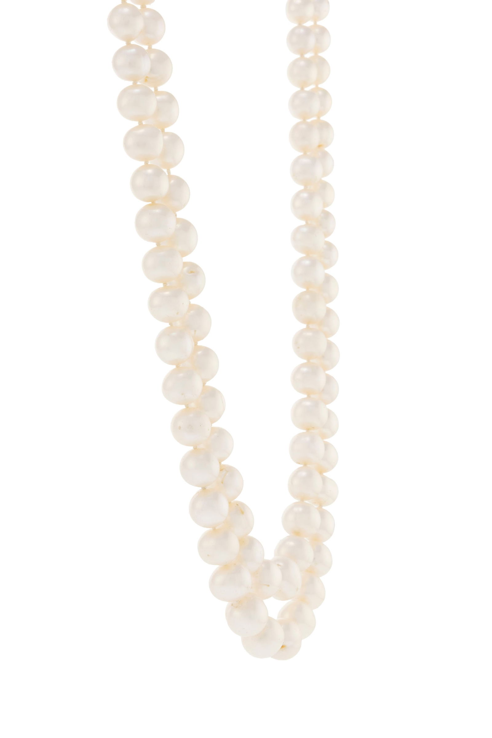 Bucherer, sautoir composé de 2 rangs de perles de culture d'eau douce en chute, fermoirs boules - 2