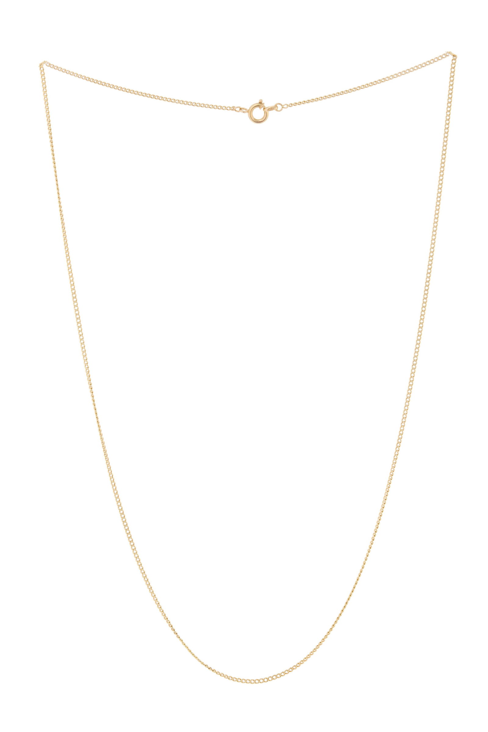 Chaîne or 750 à maille gourmette, long. 48 cm, 3g: Chaîne or 750 à maille gourmette, long. 48 cm, 3g Condition Bon état de conservation général. Une petite réparation sur un maillon.