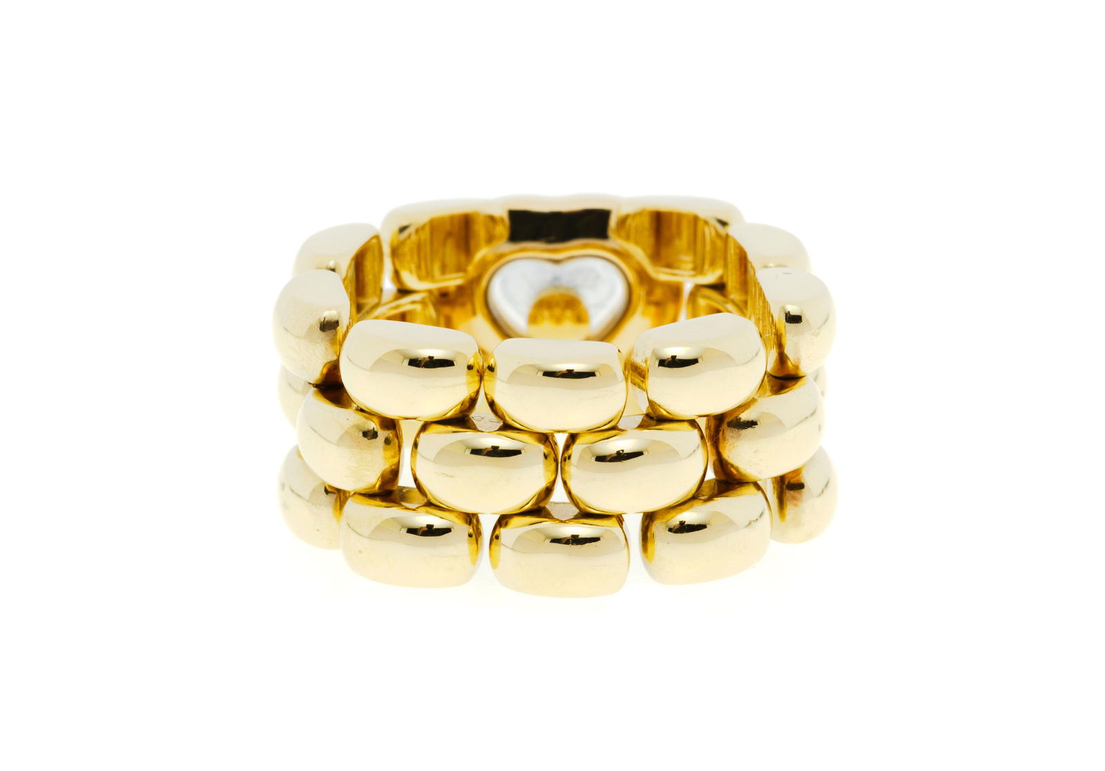 Chopard, Happy Diamonds, bague souple or 750 centrant un cœur serti de diamants taille brillant - 3