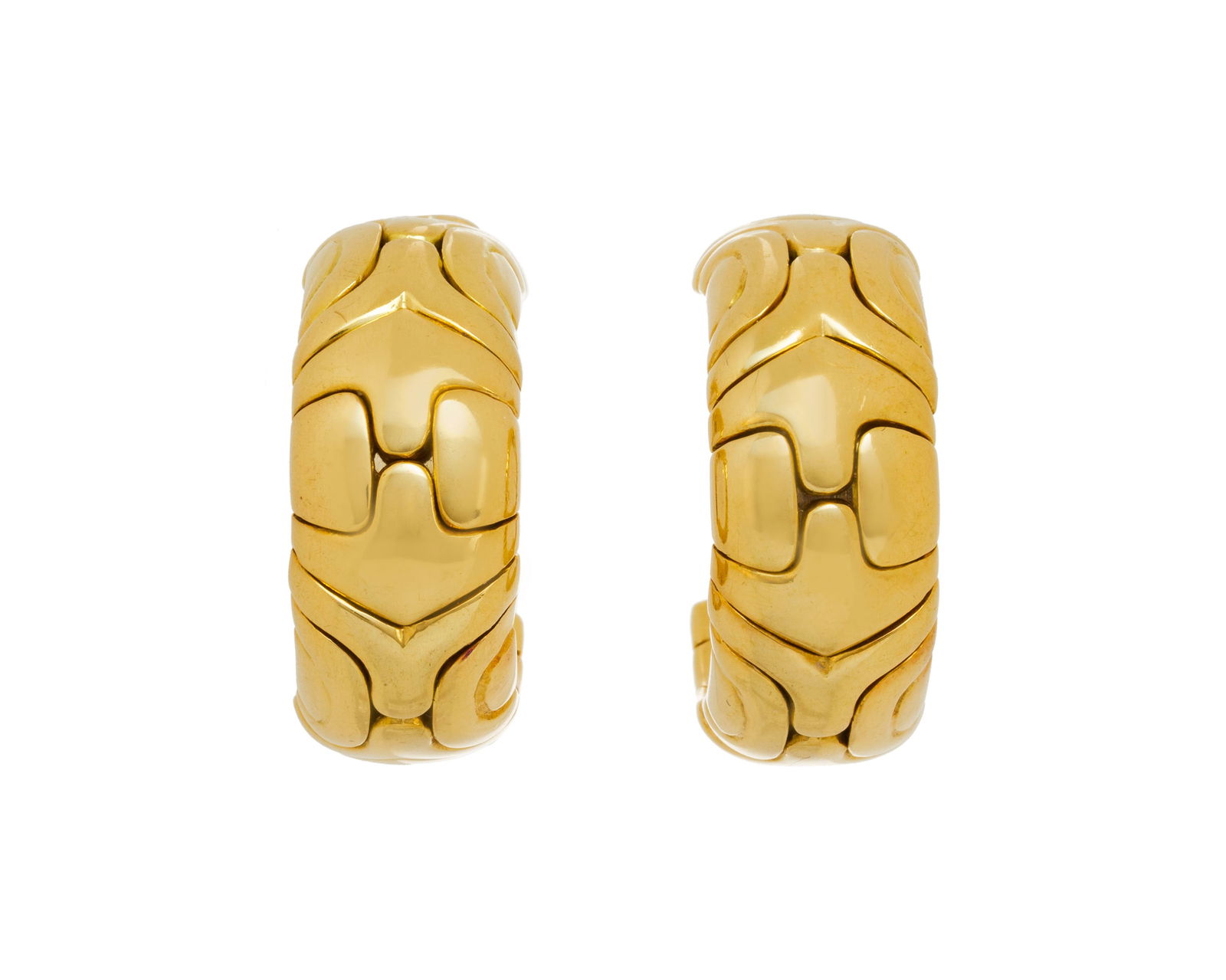 Bulgari, Parentesi, paire de boucles d'oreilles or 750 formées d'éléments imbriqu (1 of 4)