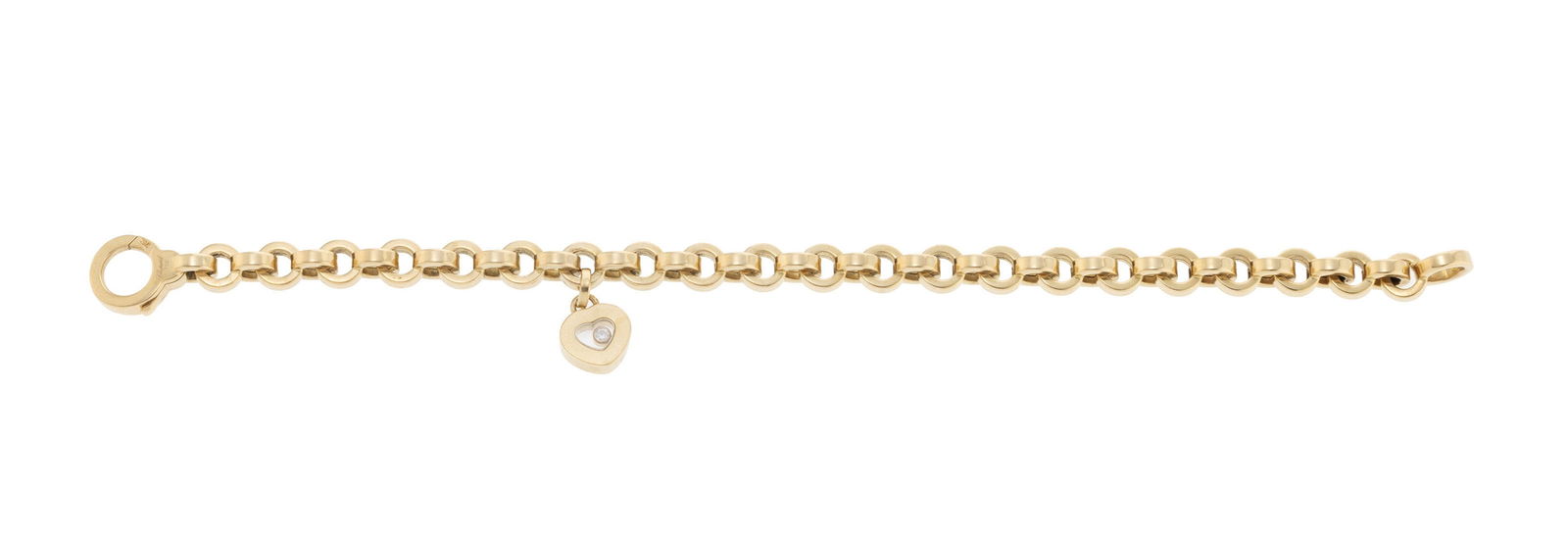 Chopard, Happy Diamonds, bracelet or 750 à maille forçat retenant un charm cœur reten - 2