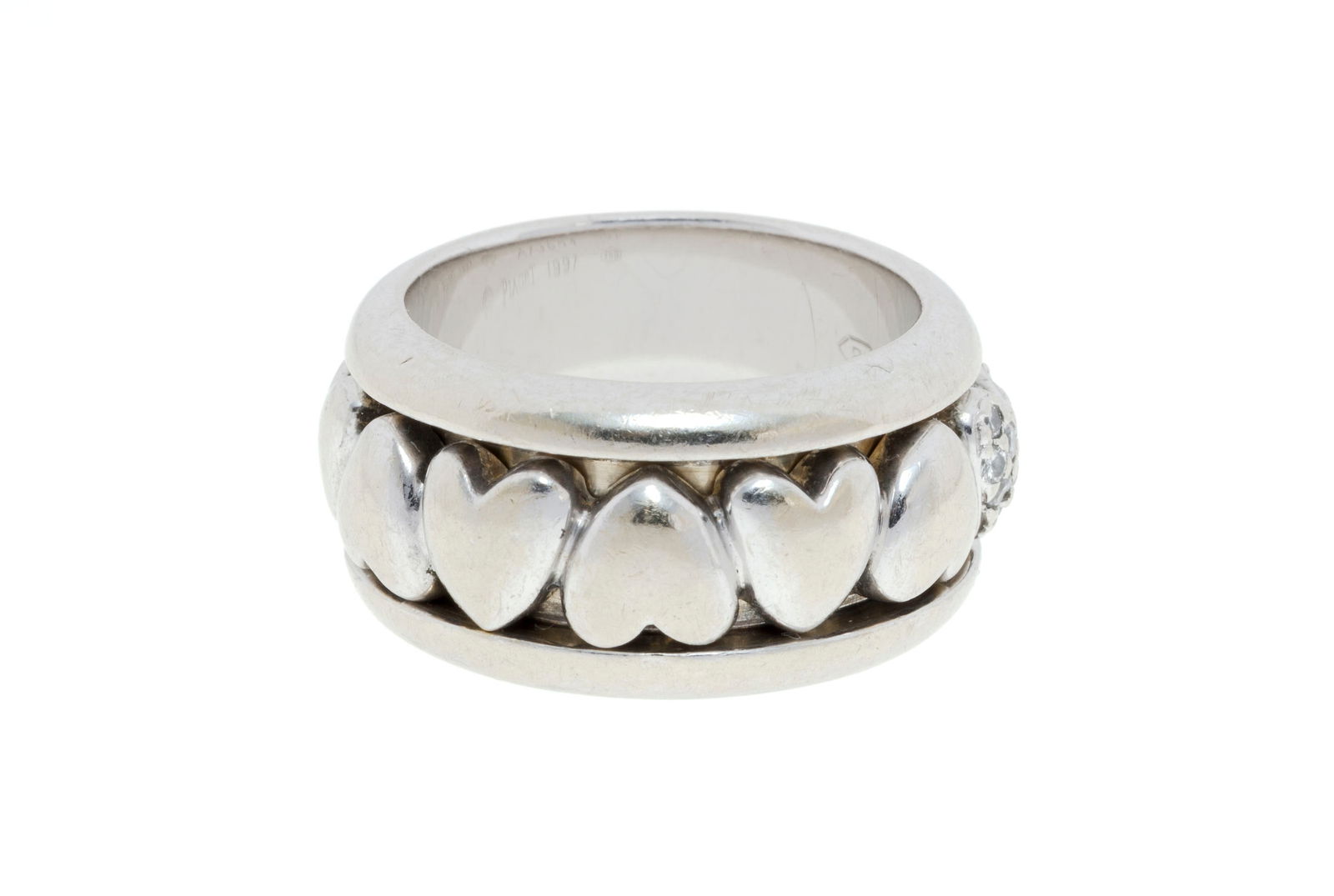 Piaget, Possession, bague or gris 750 ornée d'un anneau mobile formé d'une succession de c - 2