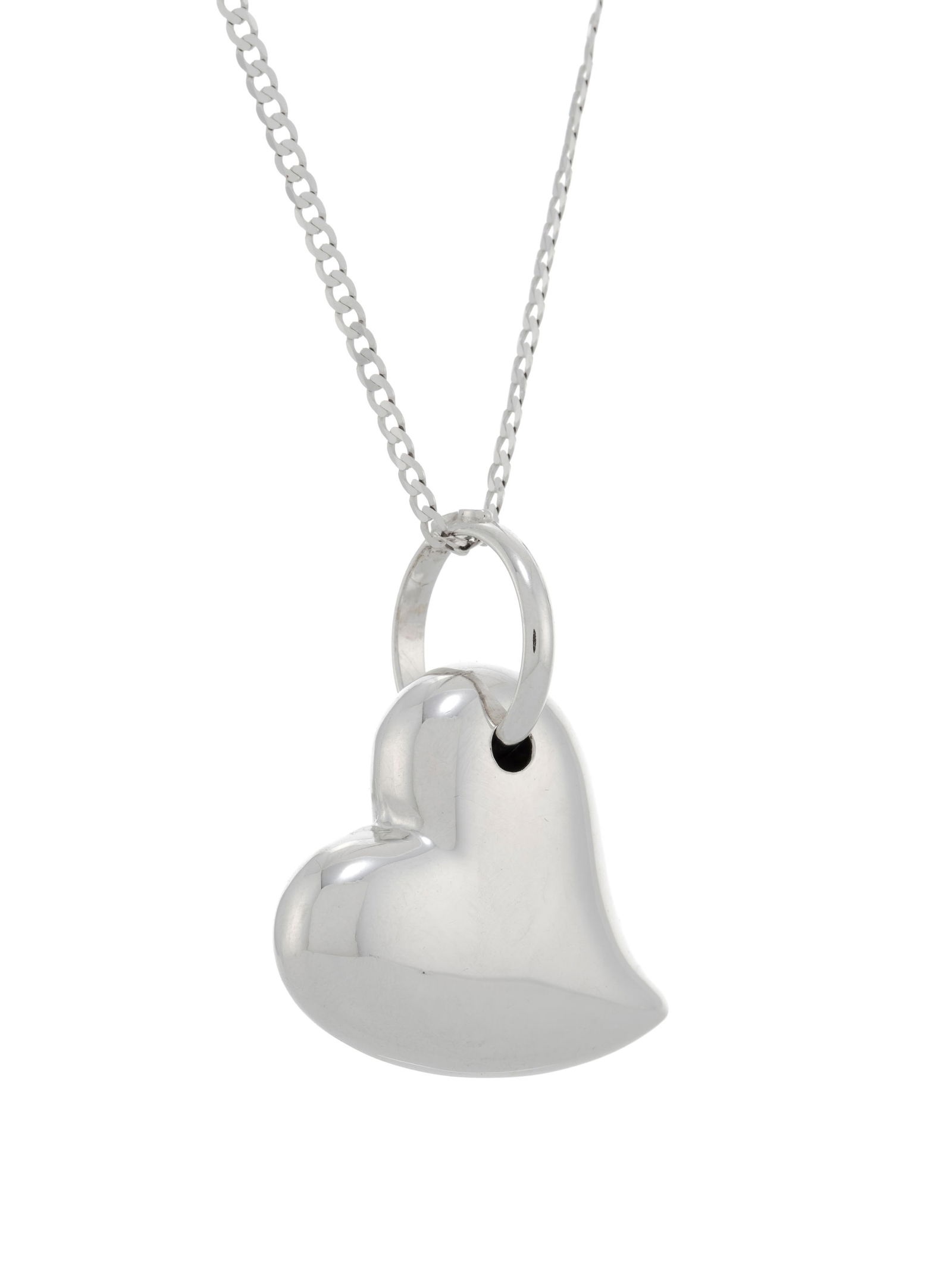 Bucherer, pendentif cœur en or gris 750, sur une chaîne en or gris 750 à maille gourm - 2
