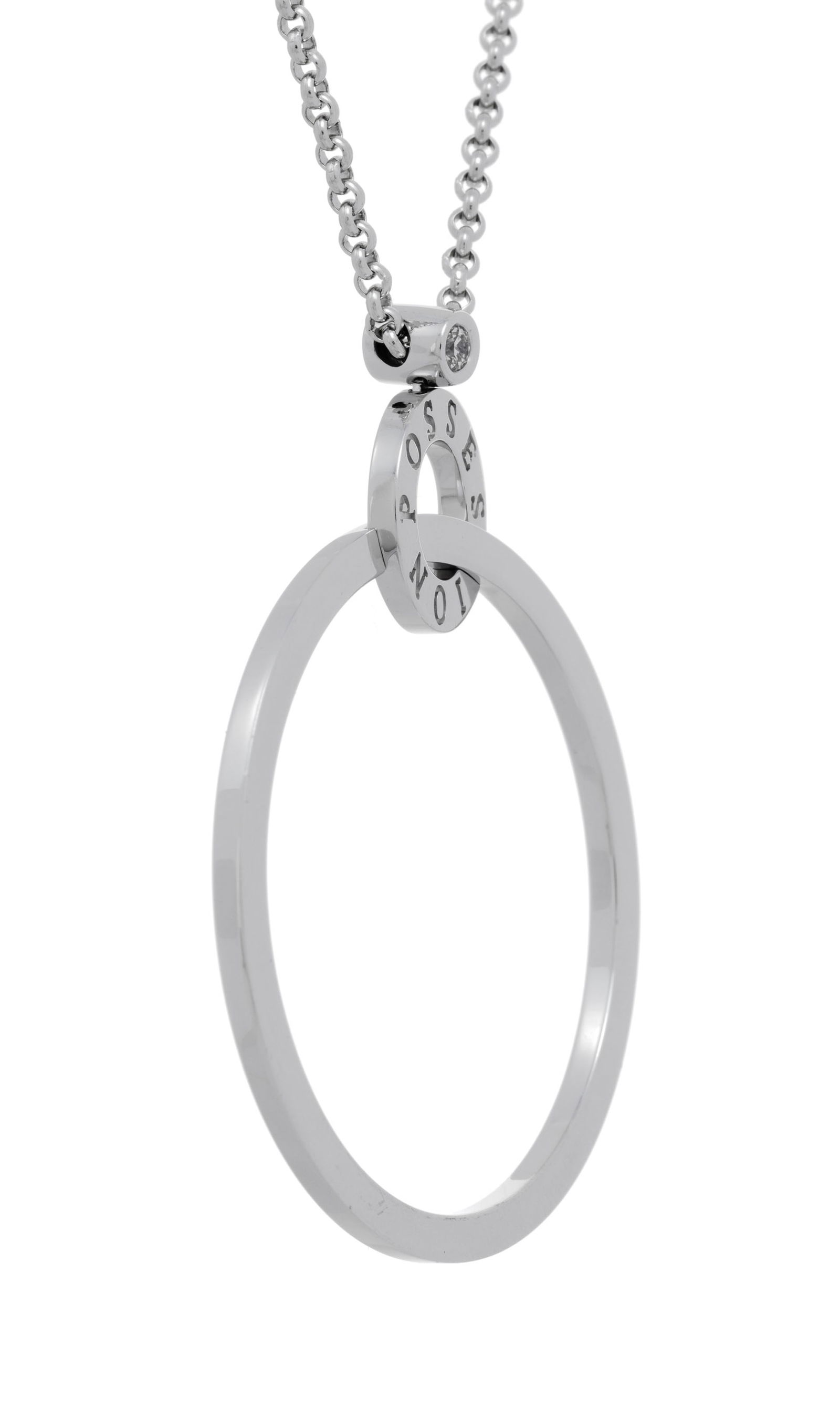 Piaget, Possession, collier or gris 750 à motifs de cercles entrelacés et serti d'un diama - 2