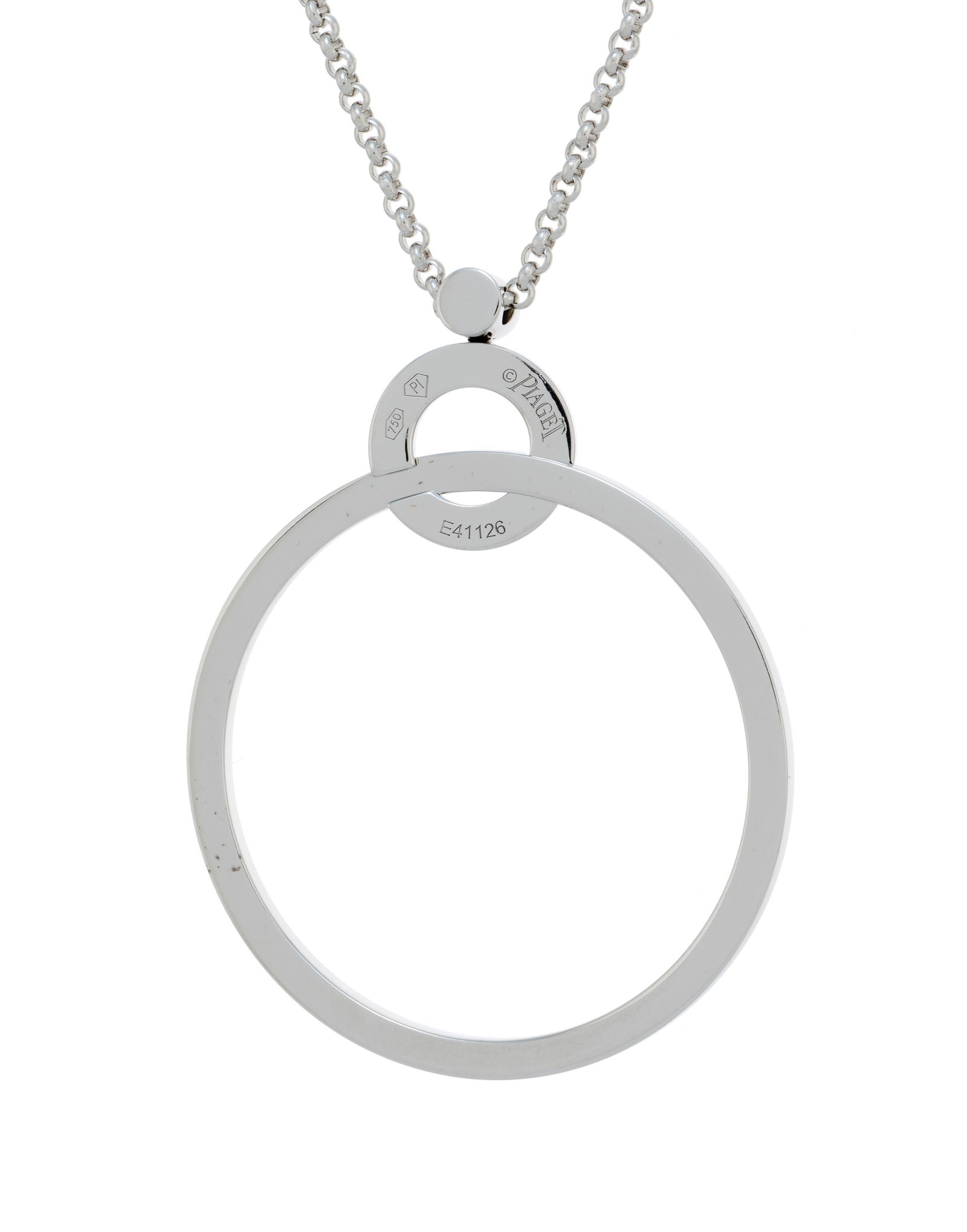 Piaget, Possession, collier or gris 750 à motifs de cercles entrelacés et serti d'un diama - 3