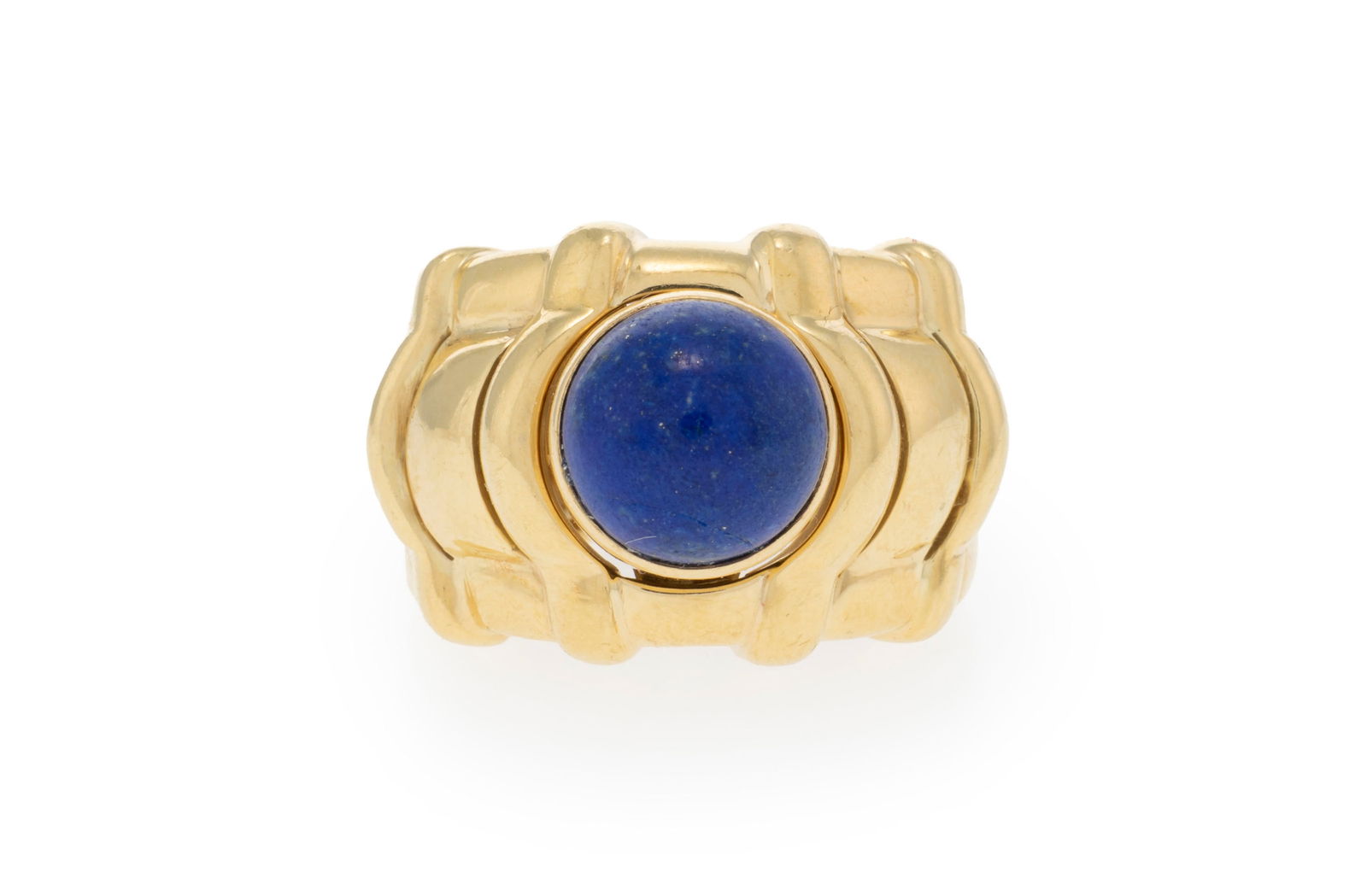 Piaget, bague or 750 avec deux éléments interchangeables en lapis-lazuli et or gris bross& - 2
