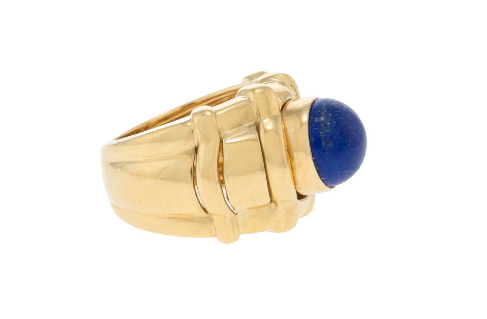 Piaget, bague or 750 avec deux éléments interchangeables en lapis-lazuli et or gris bross& - 3