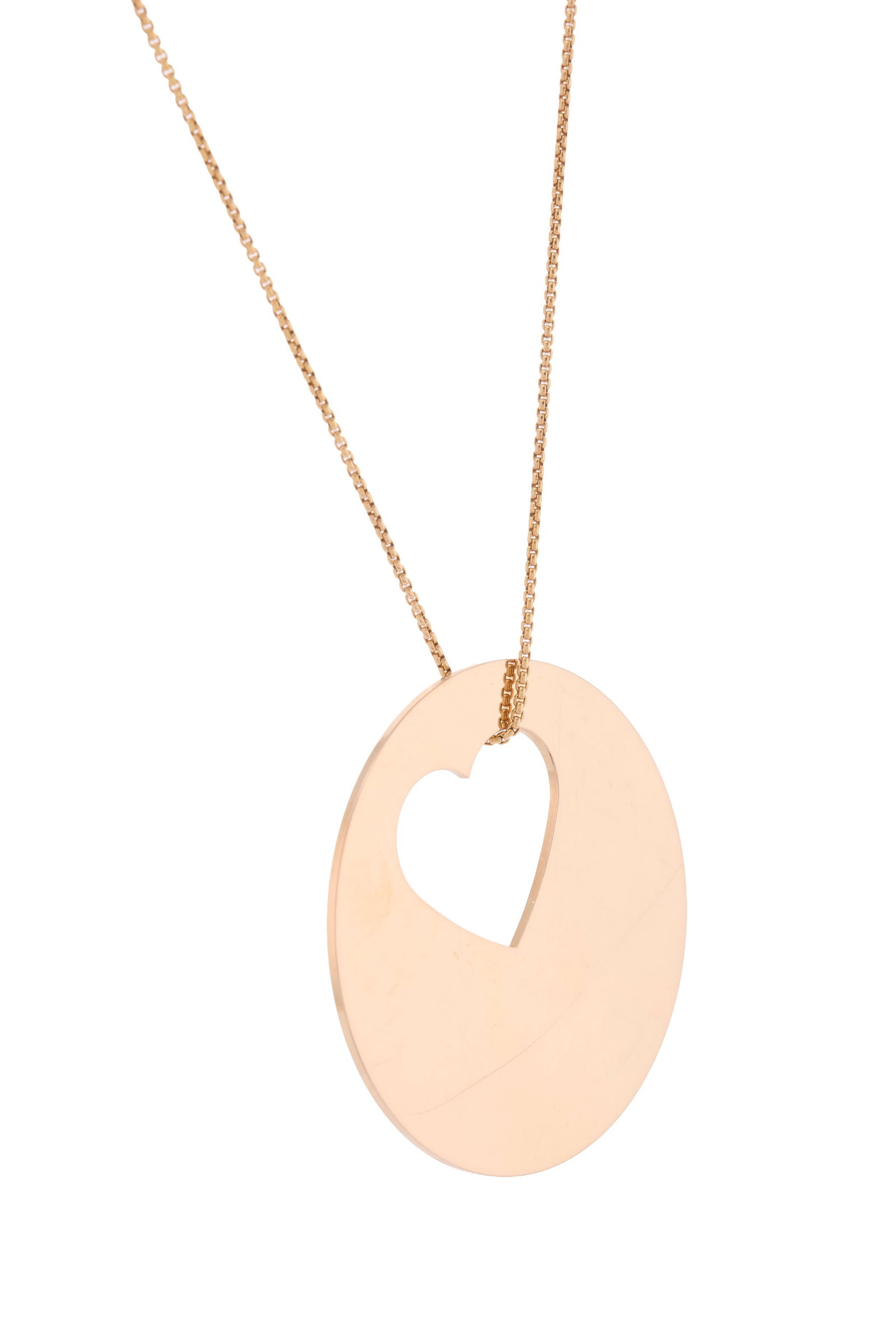 Roger Dubuis, pendentif circulaire or rose 750 ajouré d'un cœur sur sa chaîne RD en o - 2